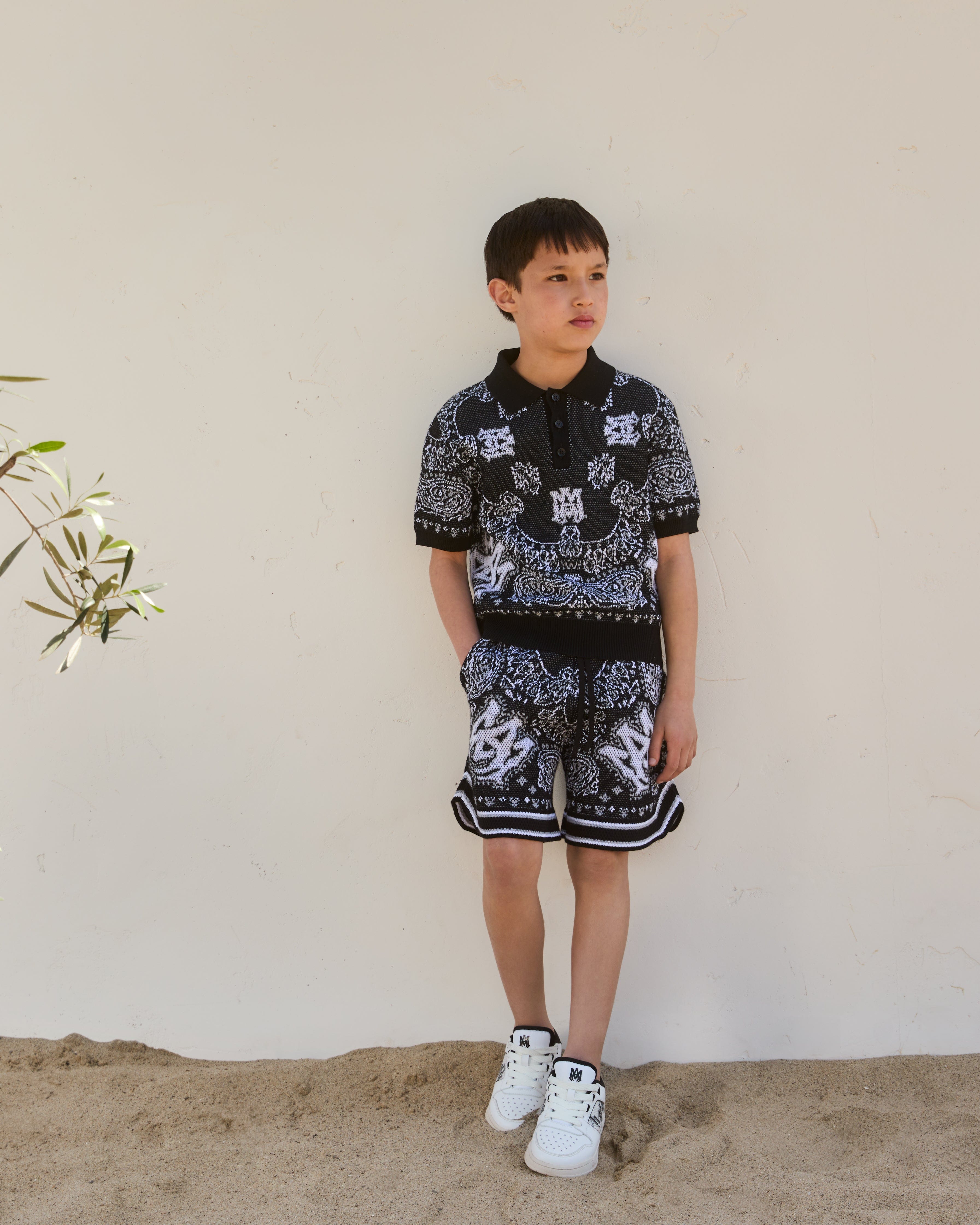 Amiri Boys Bandana Shorts in Black