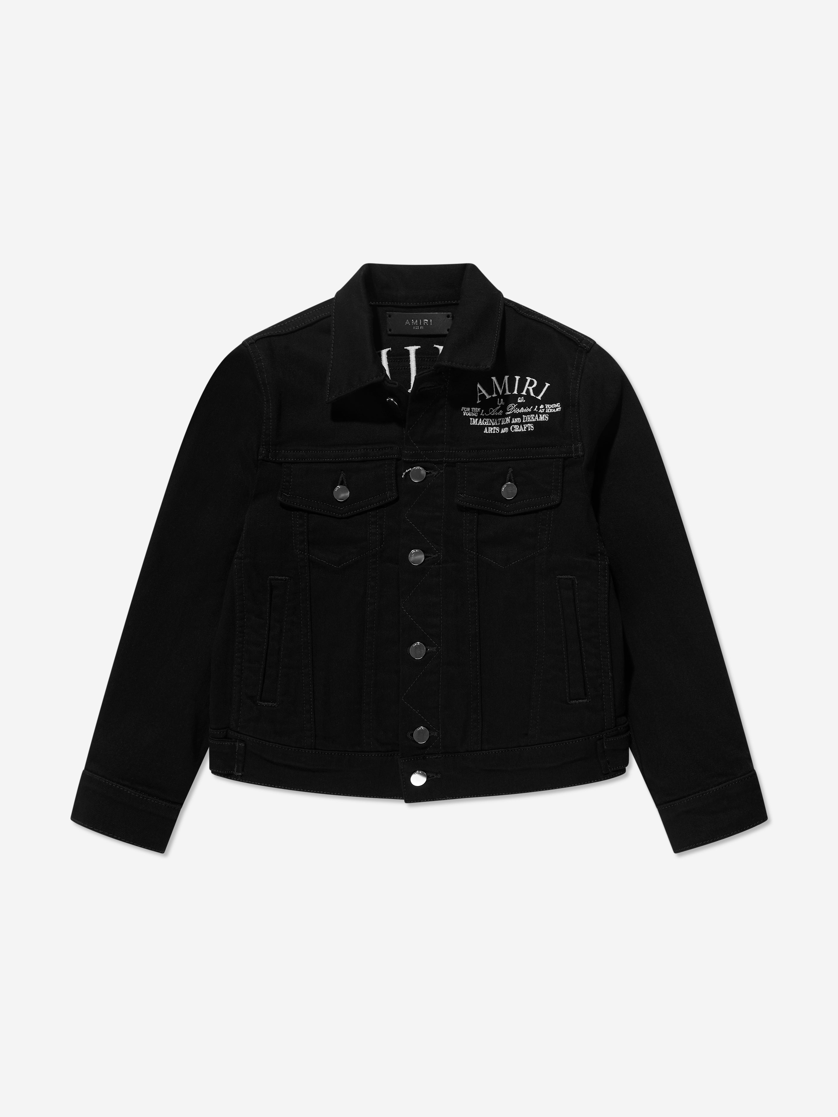 Amiri Kids Arts District Trucker Jacket in Black