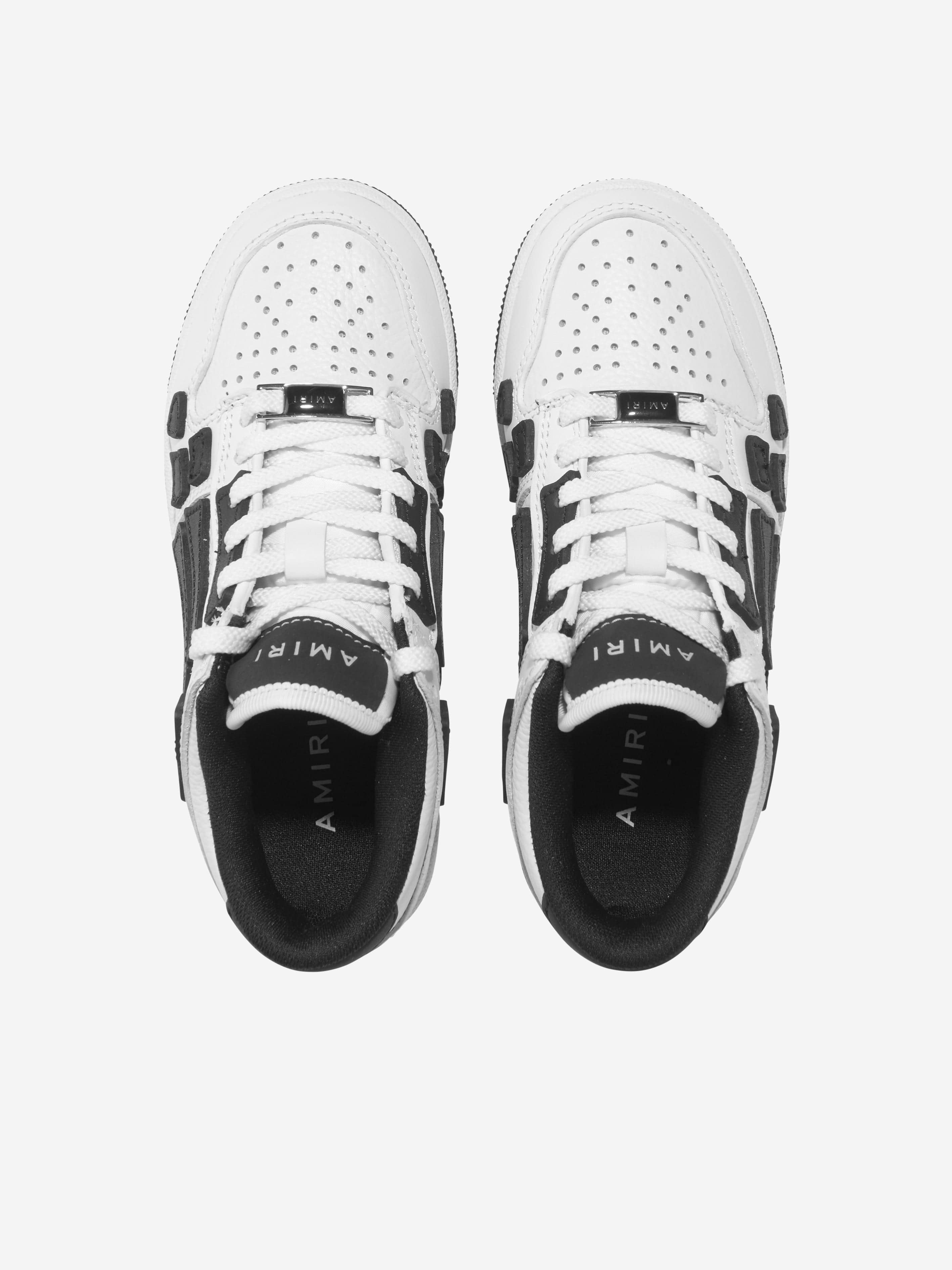 Amiri Kids Leather Skeleton Top Low Trainers in White