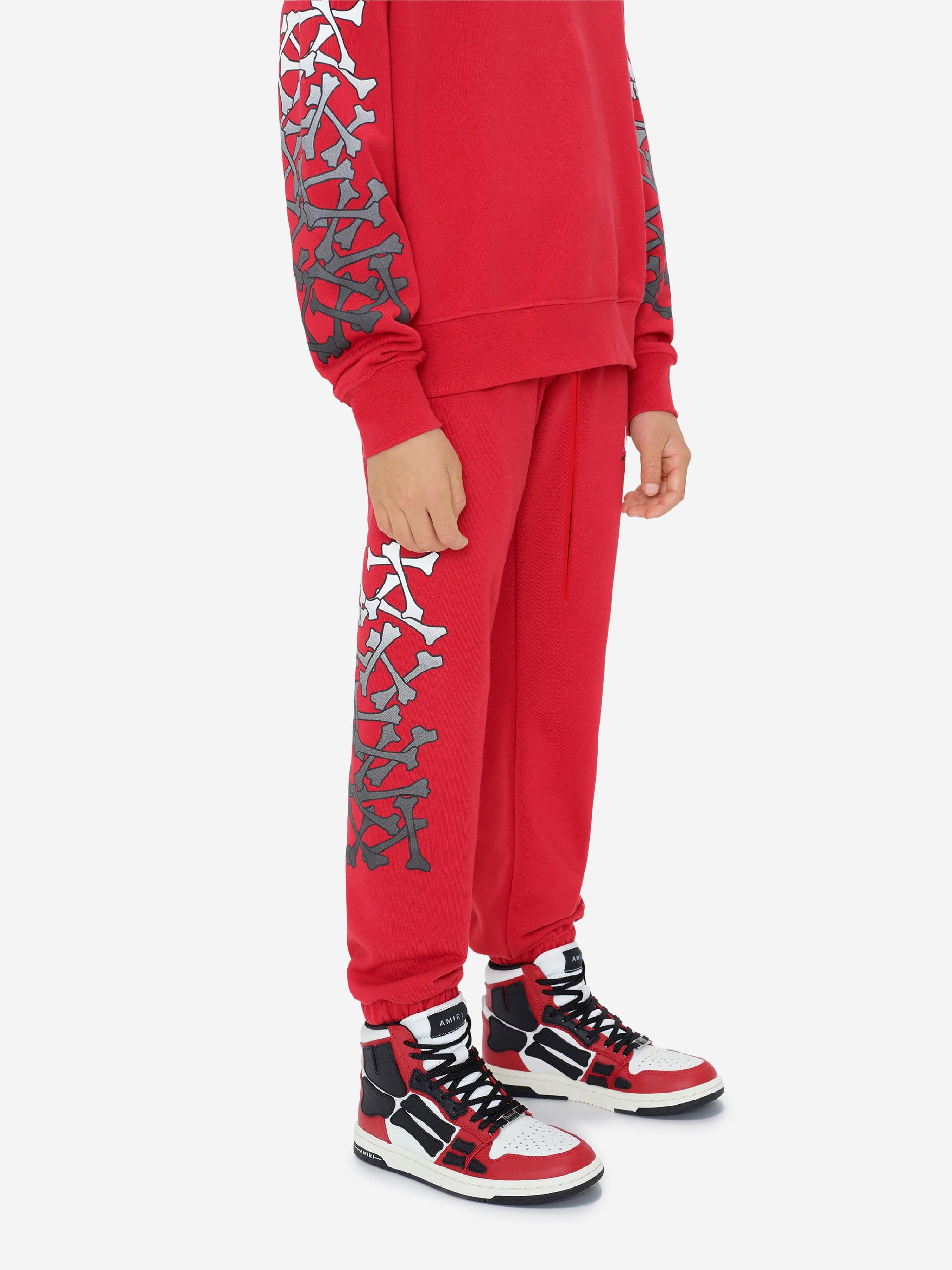 Amiri Kids Bones Joggers in Red