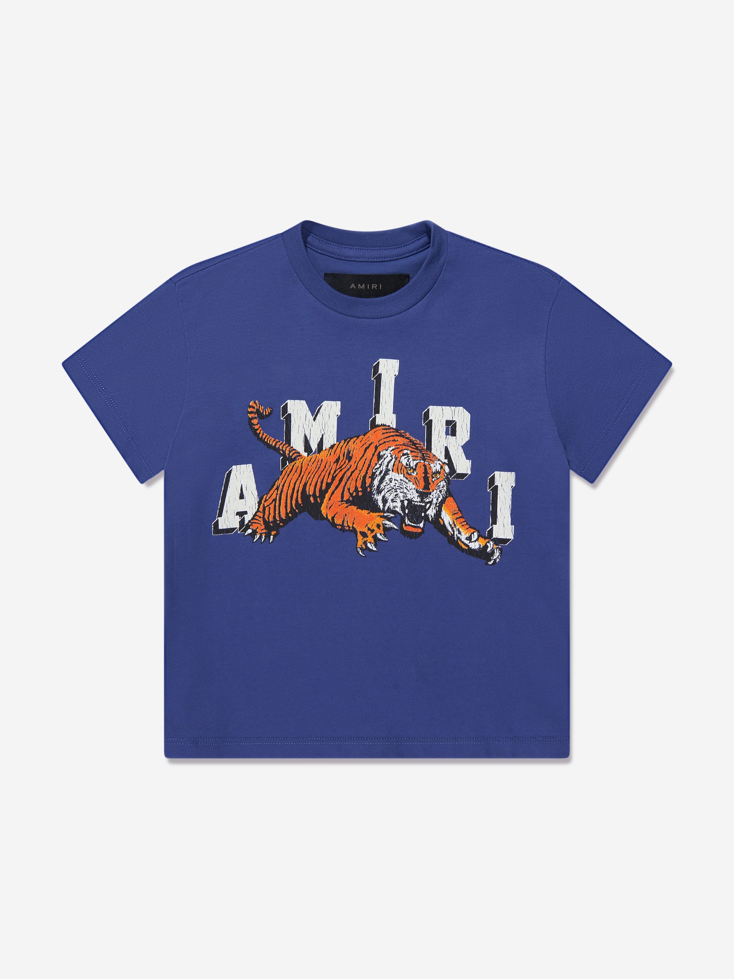 Amiri Kids Tiger T-Shirt in Blue