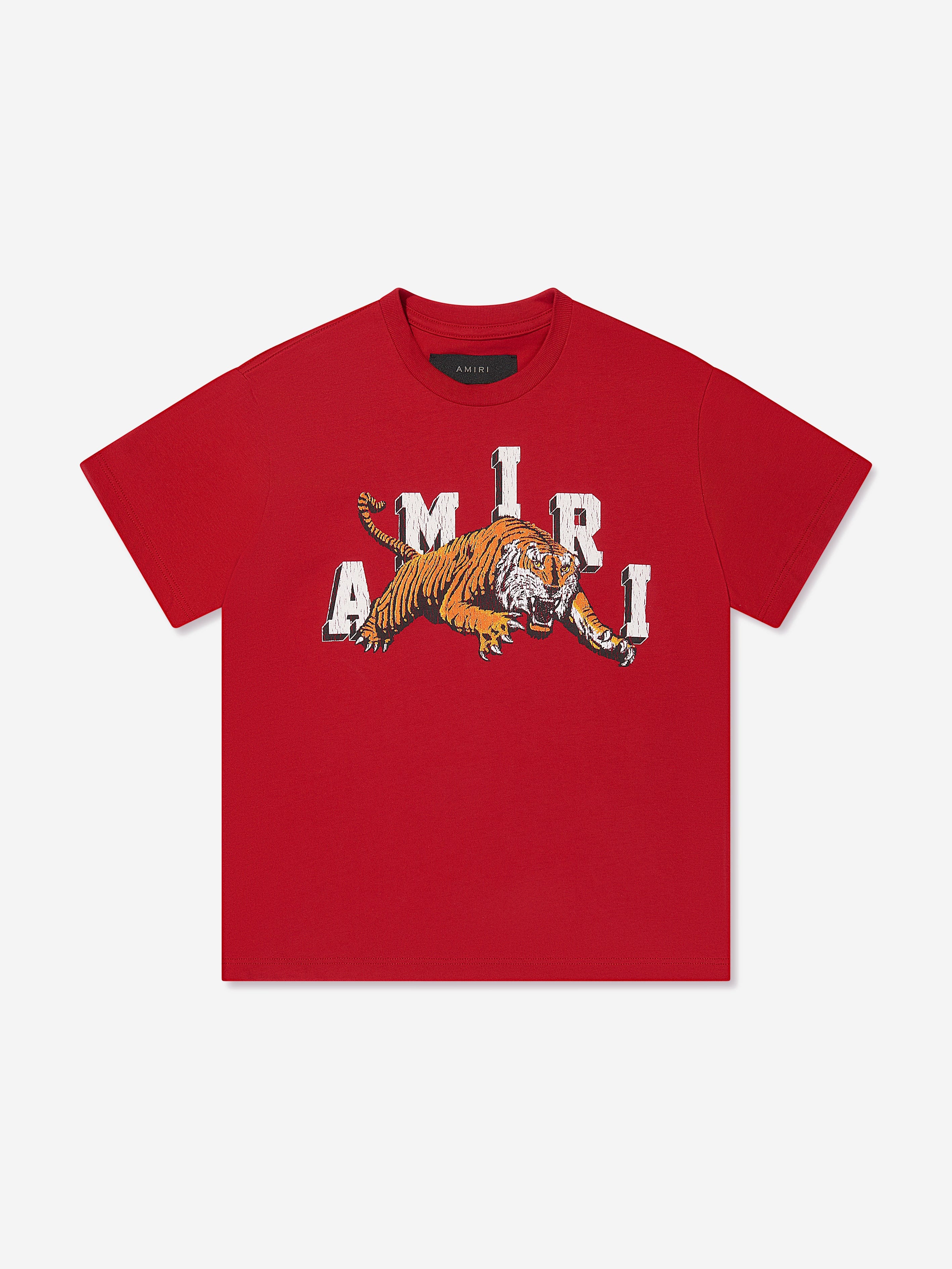 Amiri Kids Tiger T-Shirt in Red