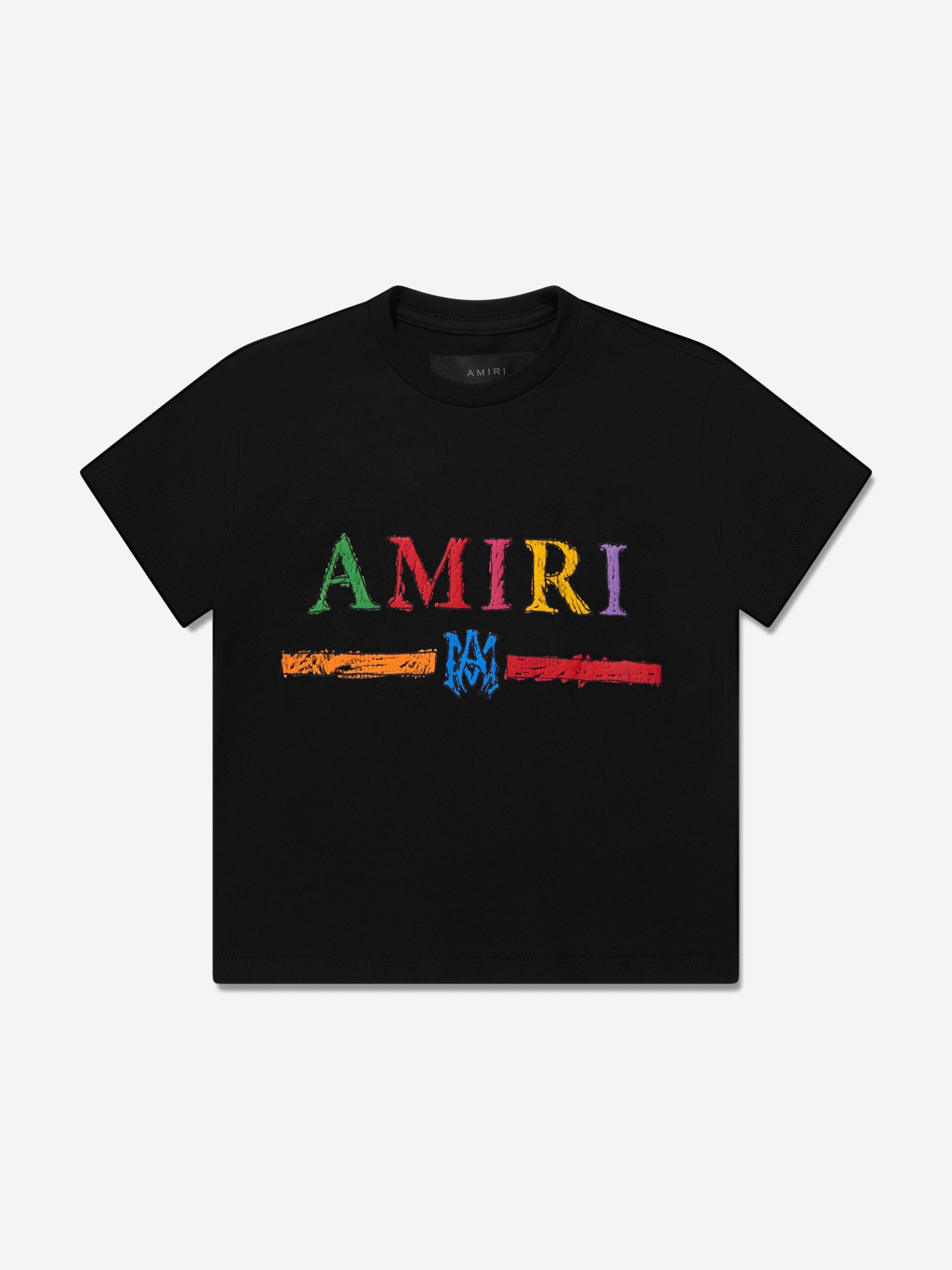 Amiri Kids Crayon Sketch Bar T-Shirt in Black