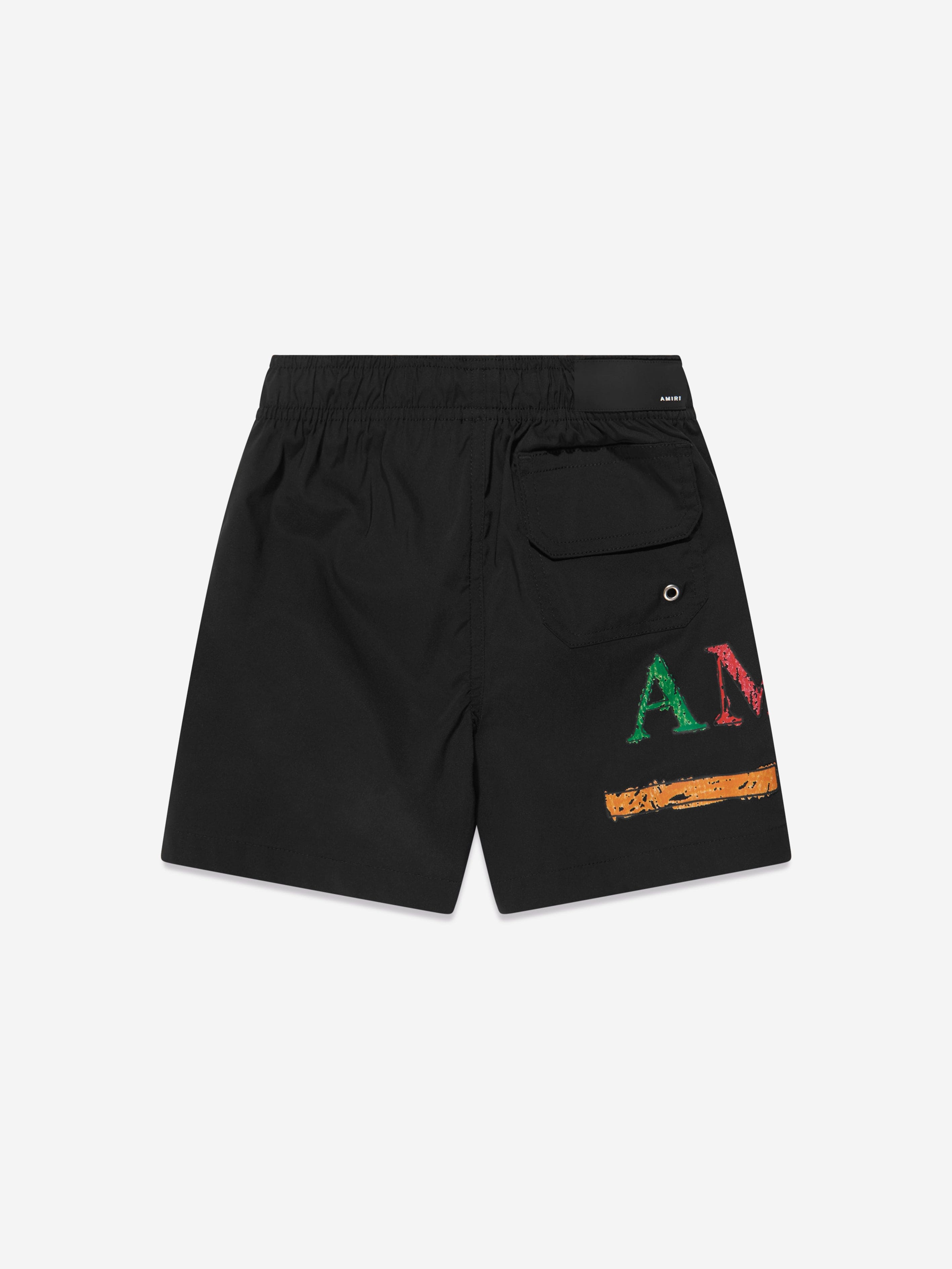 Amiri Boys Rainbow Bar Swim Trunks in Black