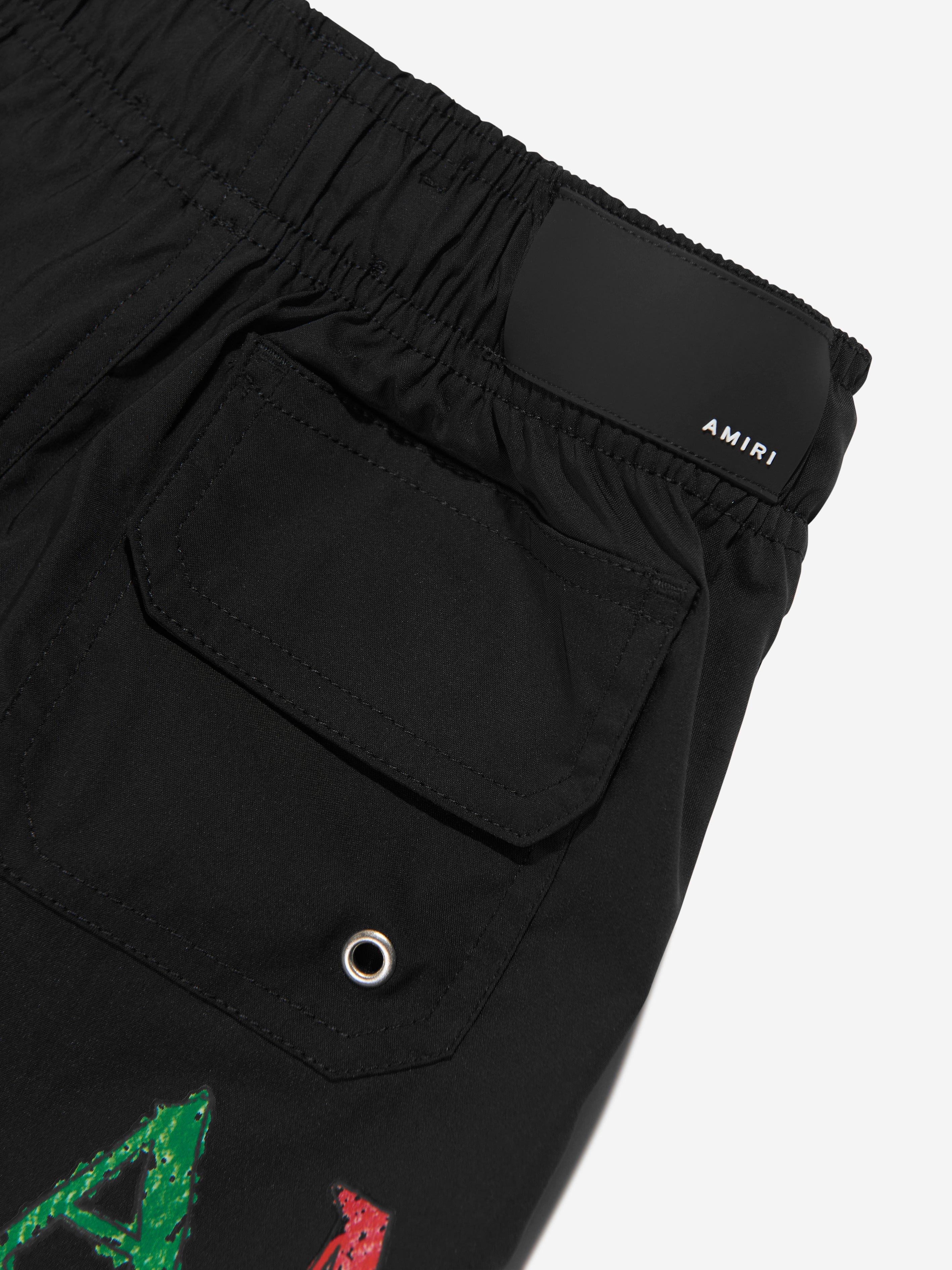 Amiri Boys Rainbow Bar Swim Trunks in Black