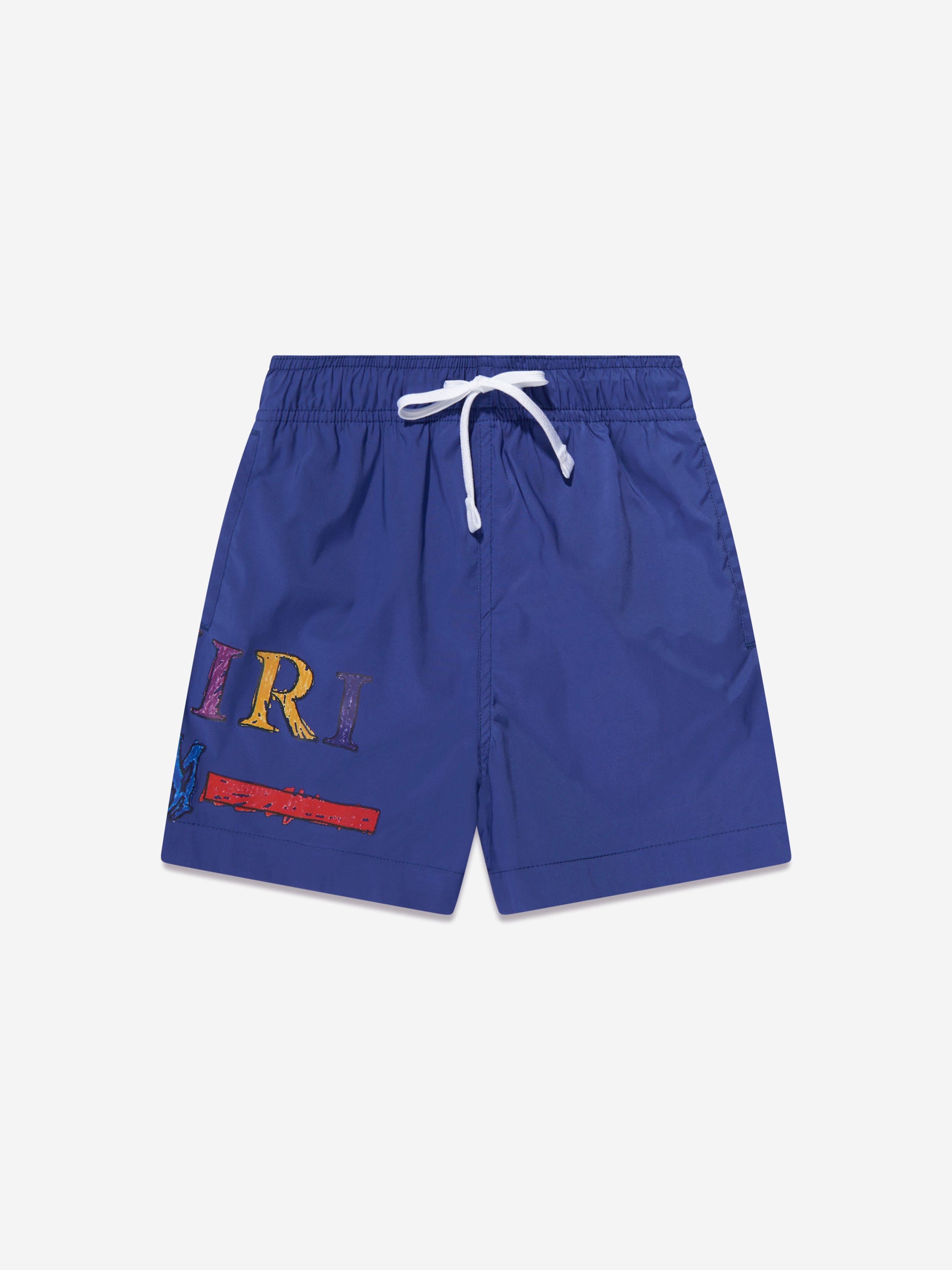 Amiri Boys Rainbow Bar Swim Trunks in Blue