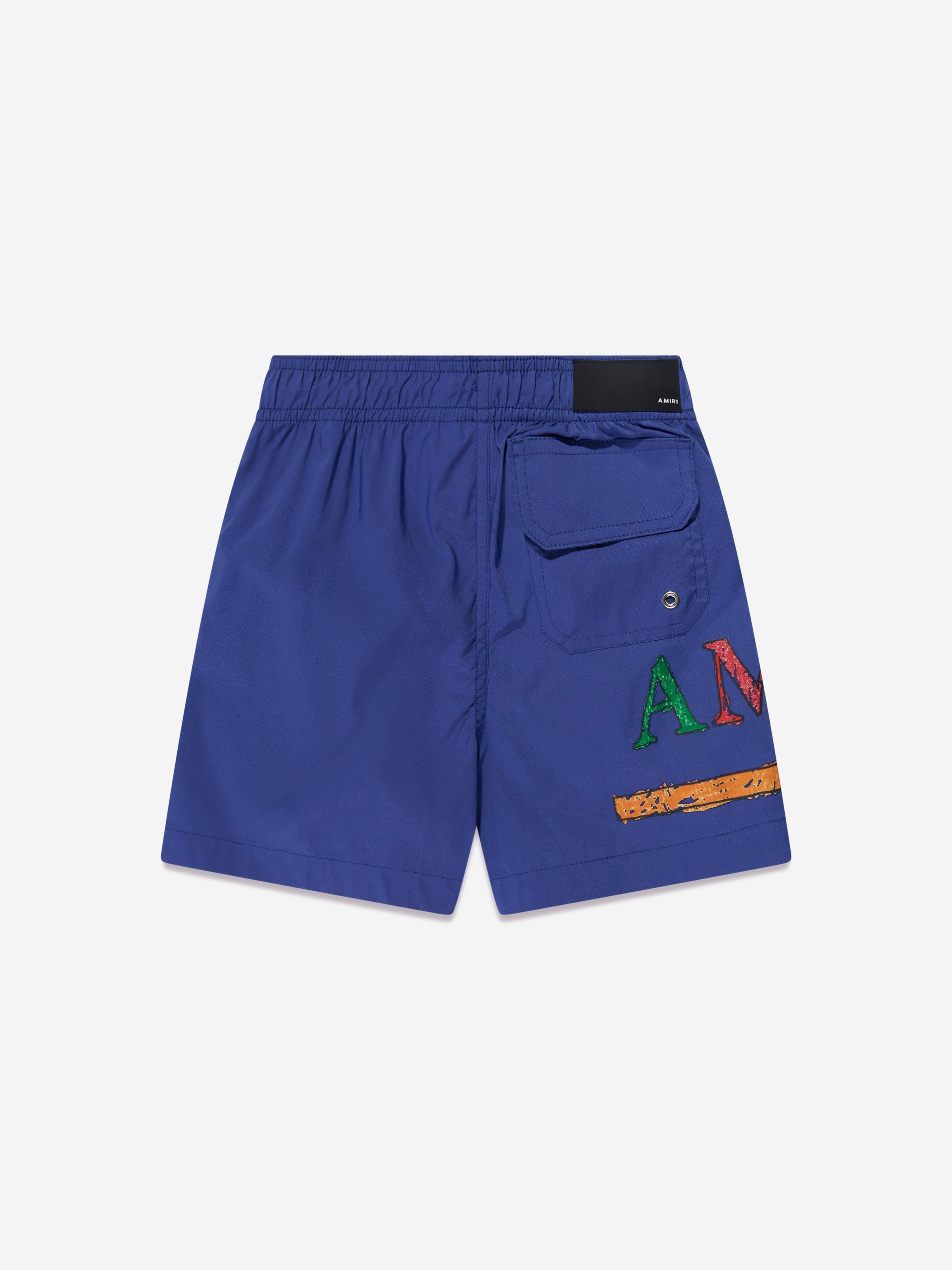 Amiri Boys Rainbow Bar Swim Trunks in Blue