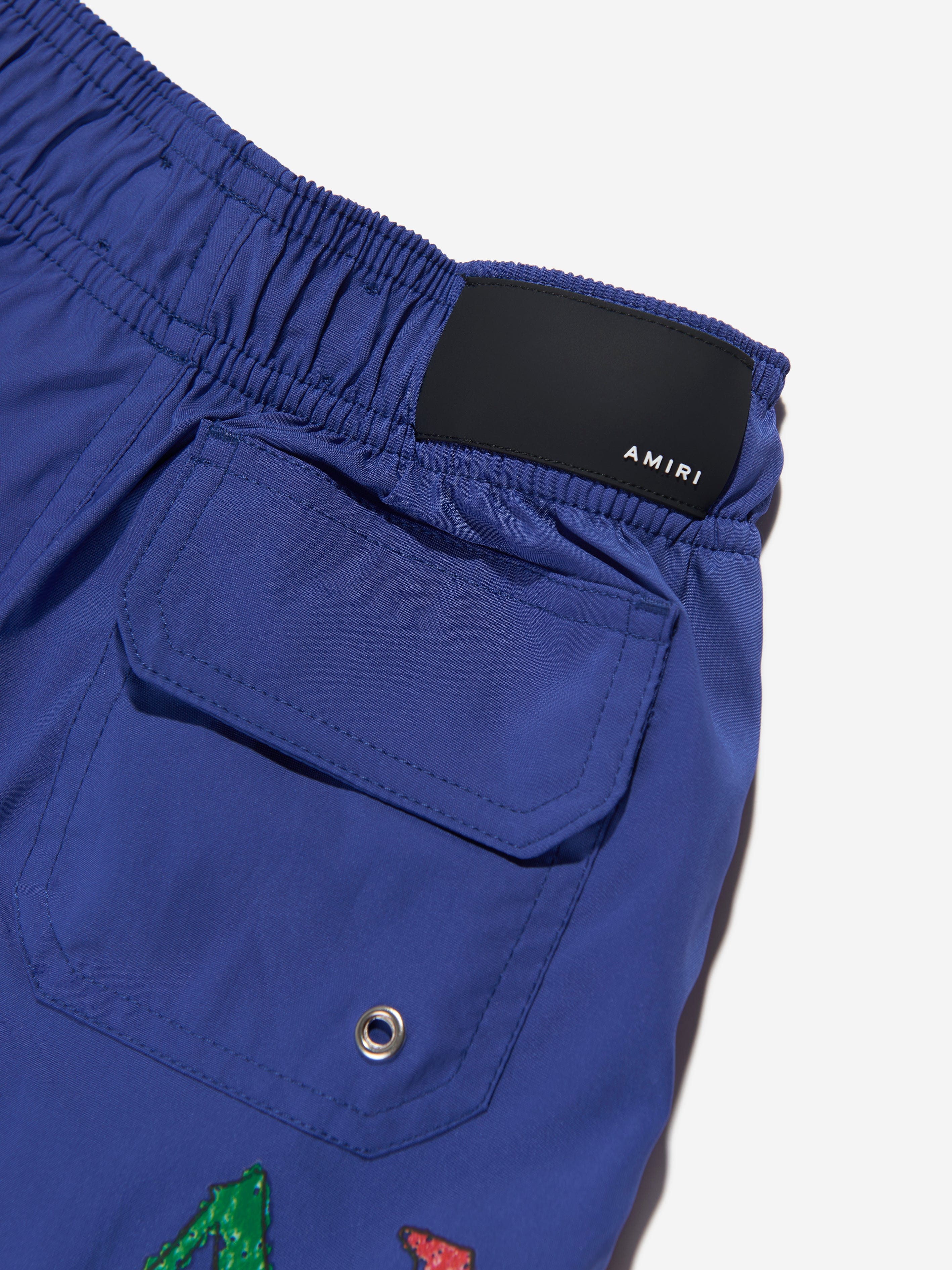 Amiri Boys Rainbow Bar Swim Trunks in Blue