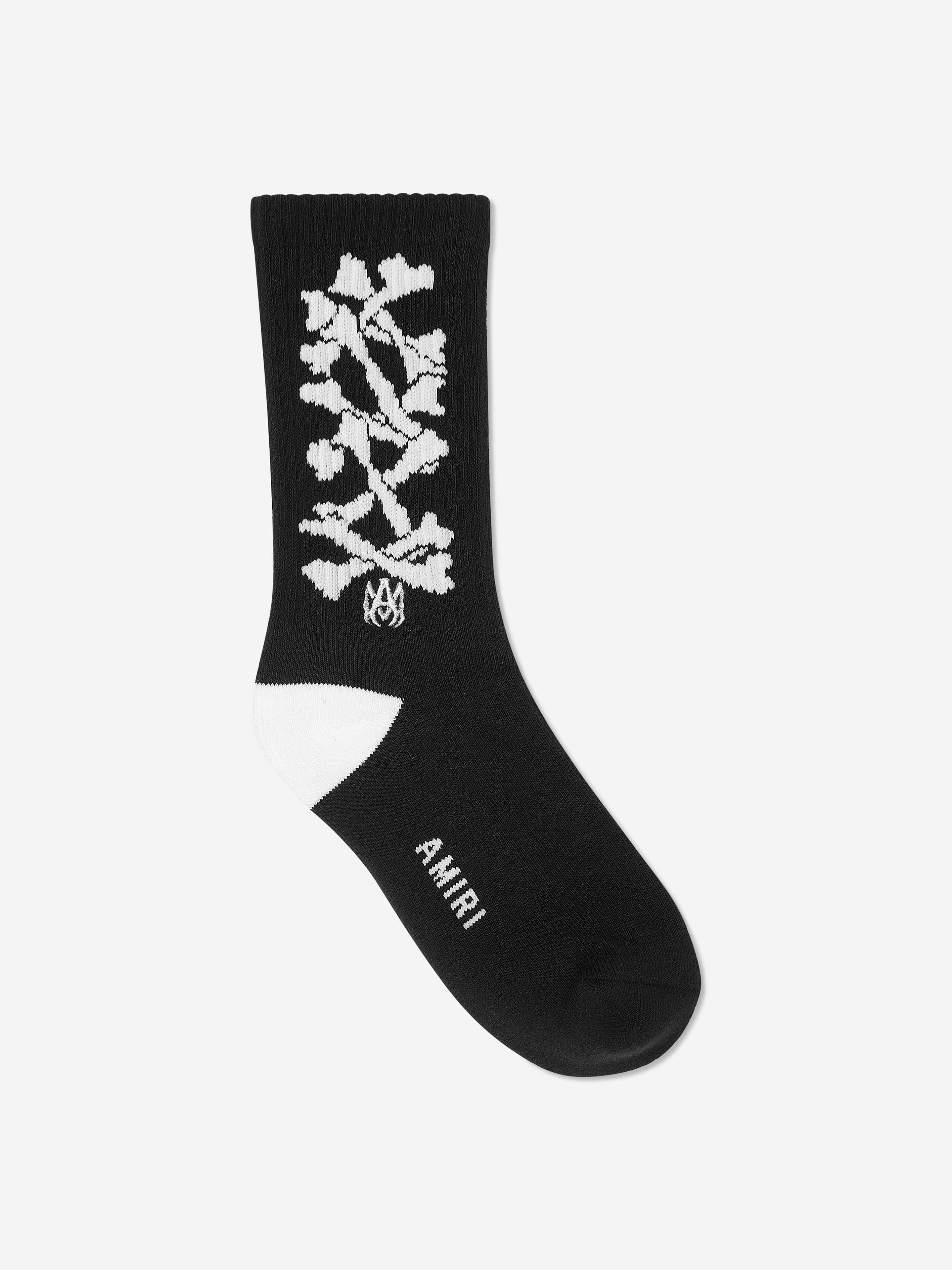 Amiri Kids Stacked Bones Socks in Black