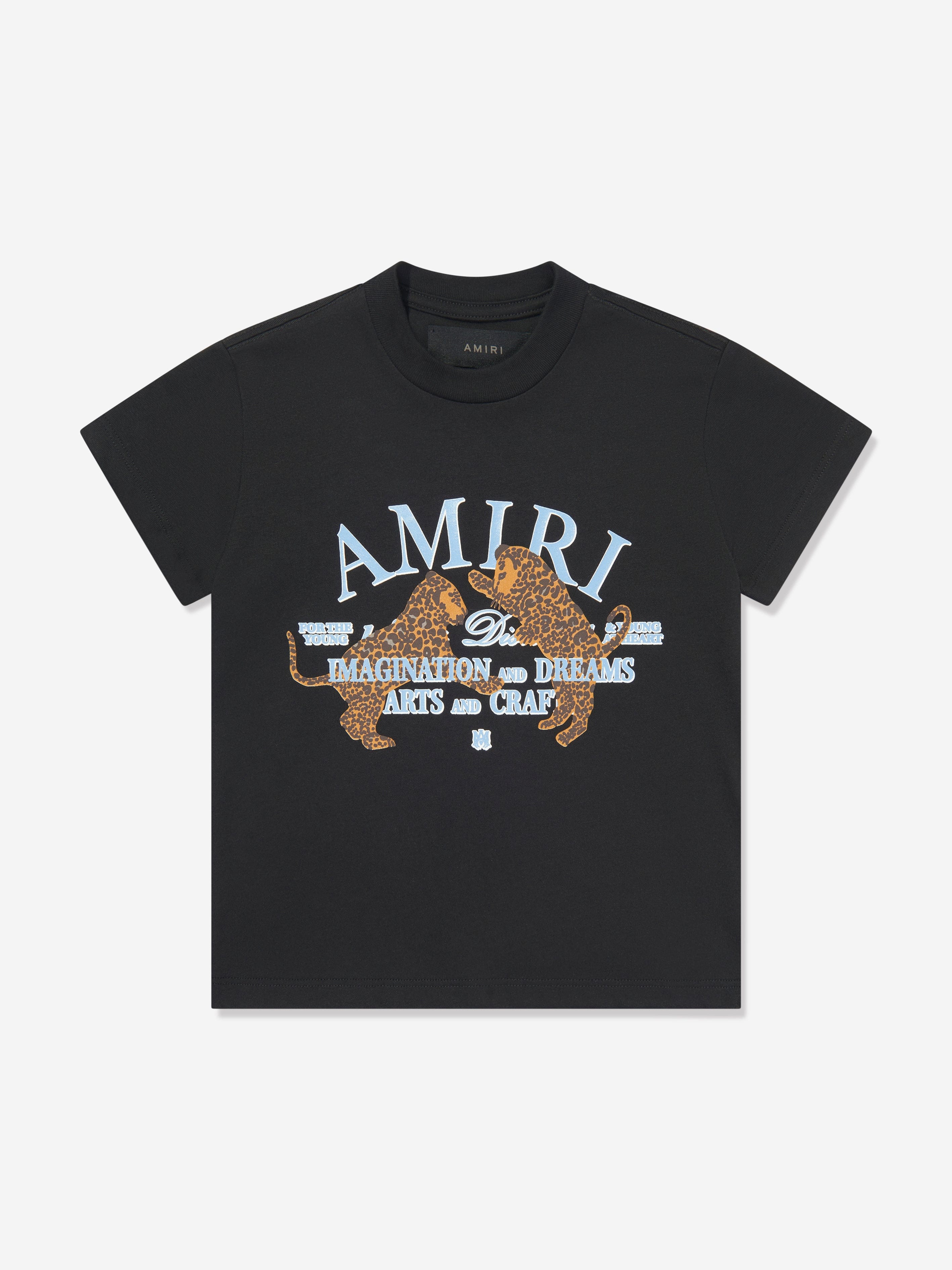 Amiri Kids Arts District Leopard T-Shirt in Black