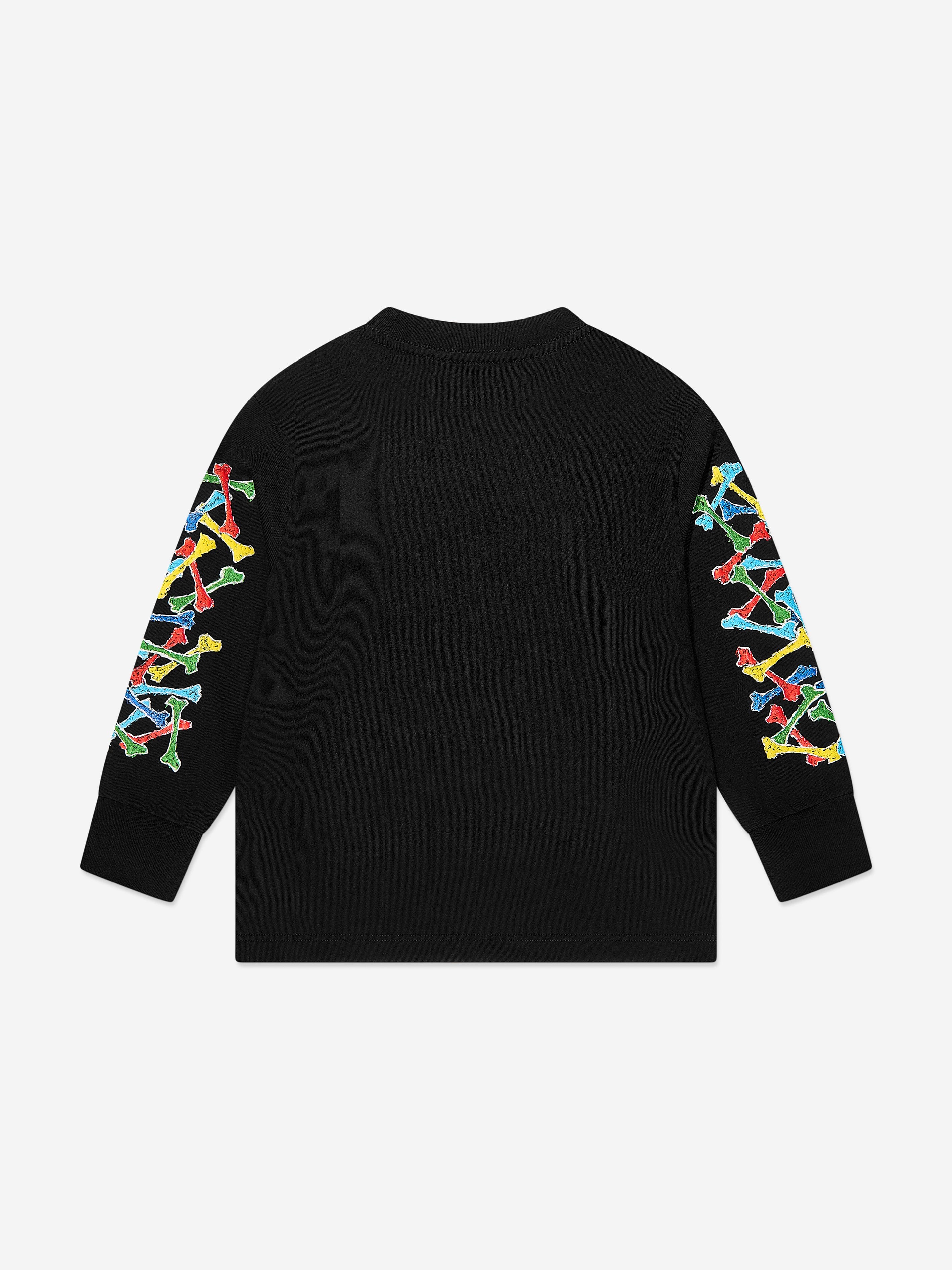 Amiri Kids Bones Scribble Long Sleeve T-Shirt in Black