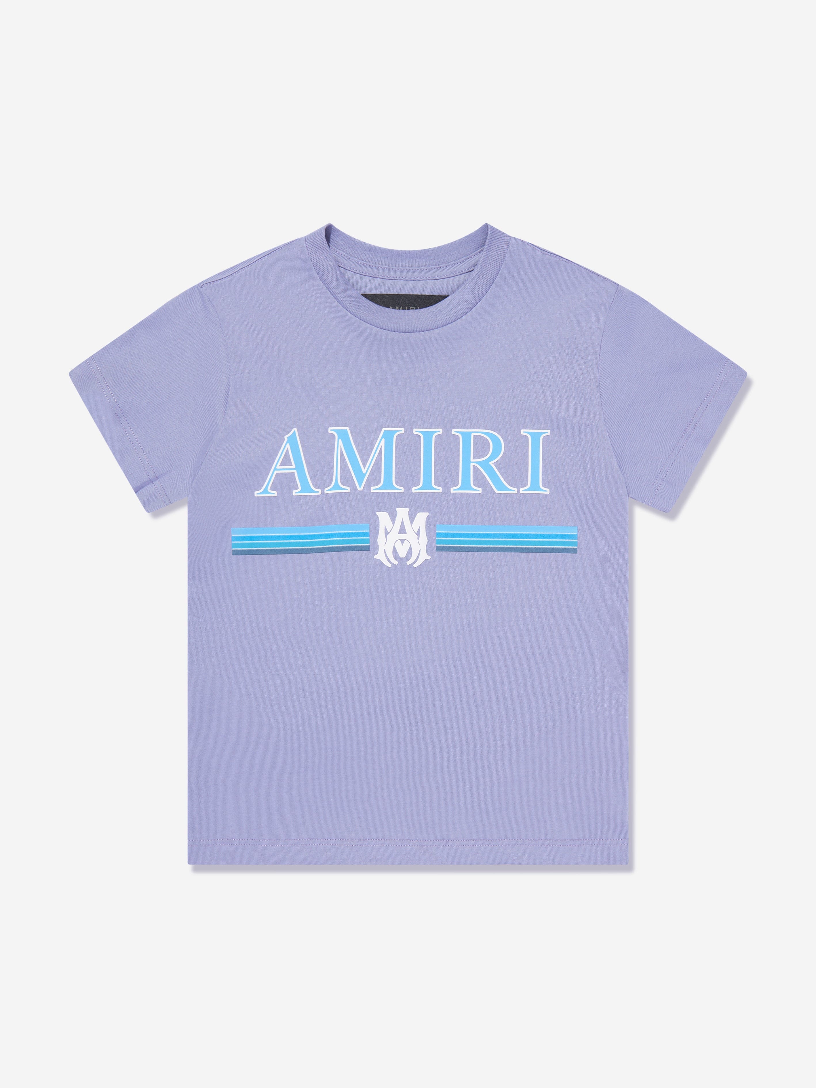 Amiri Kids Bar Logo T-Shirt in Blue