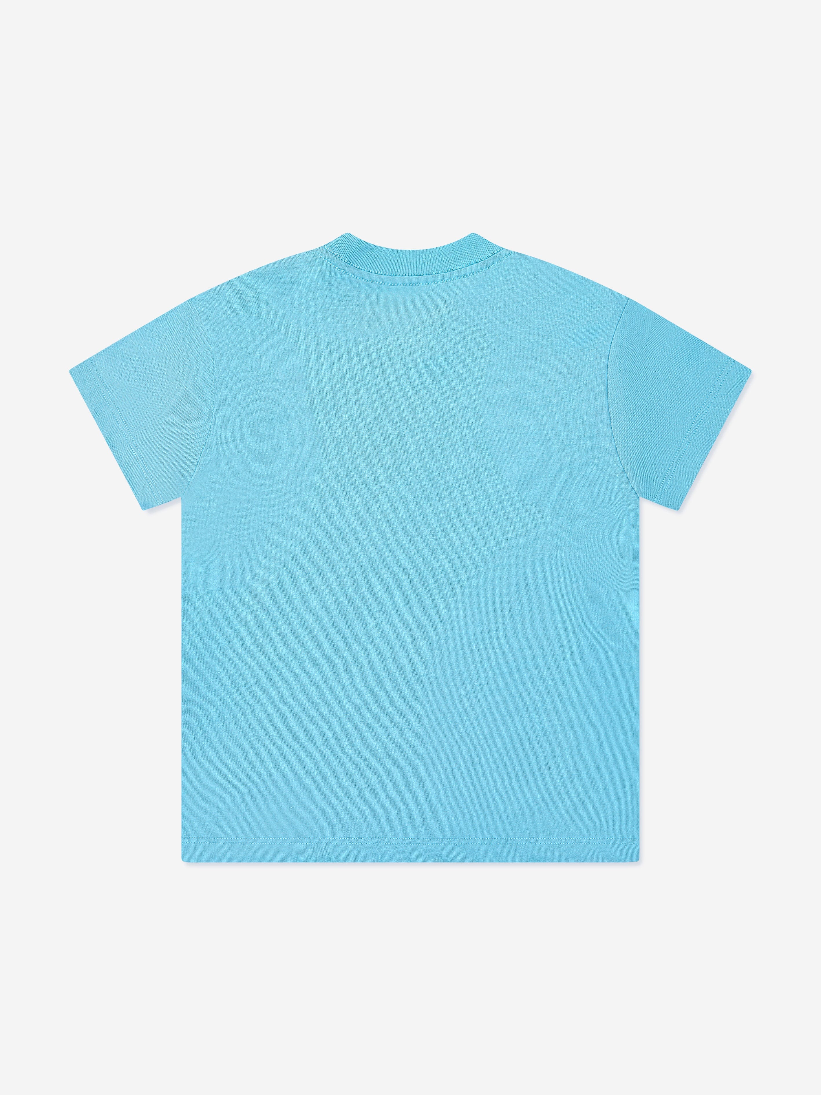 Amiri Kids Staggered Scribble Logo T-Shirt in Blue