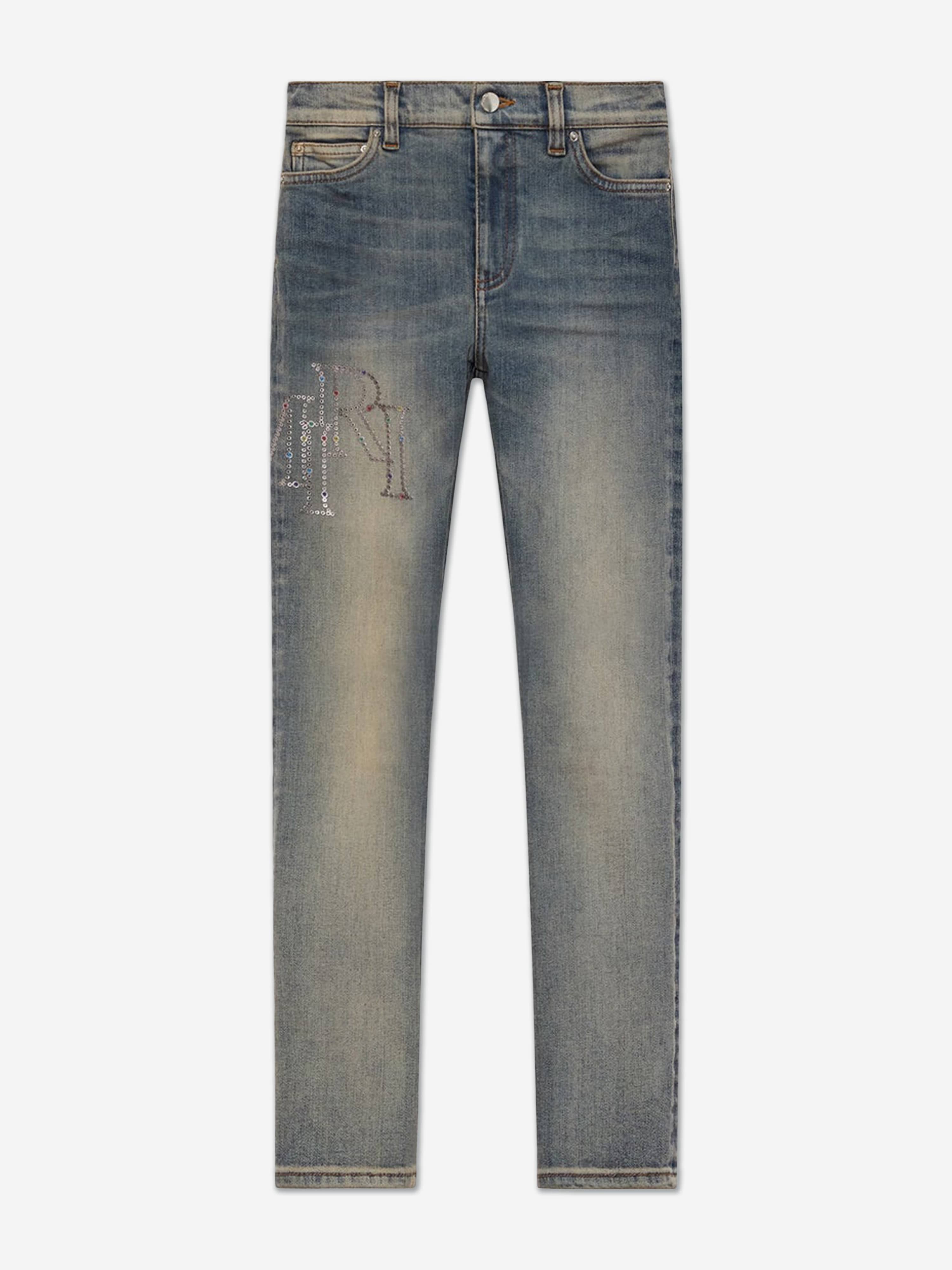 Amiri Kids Staggered Jeans in Blue