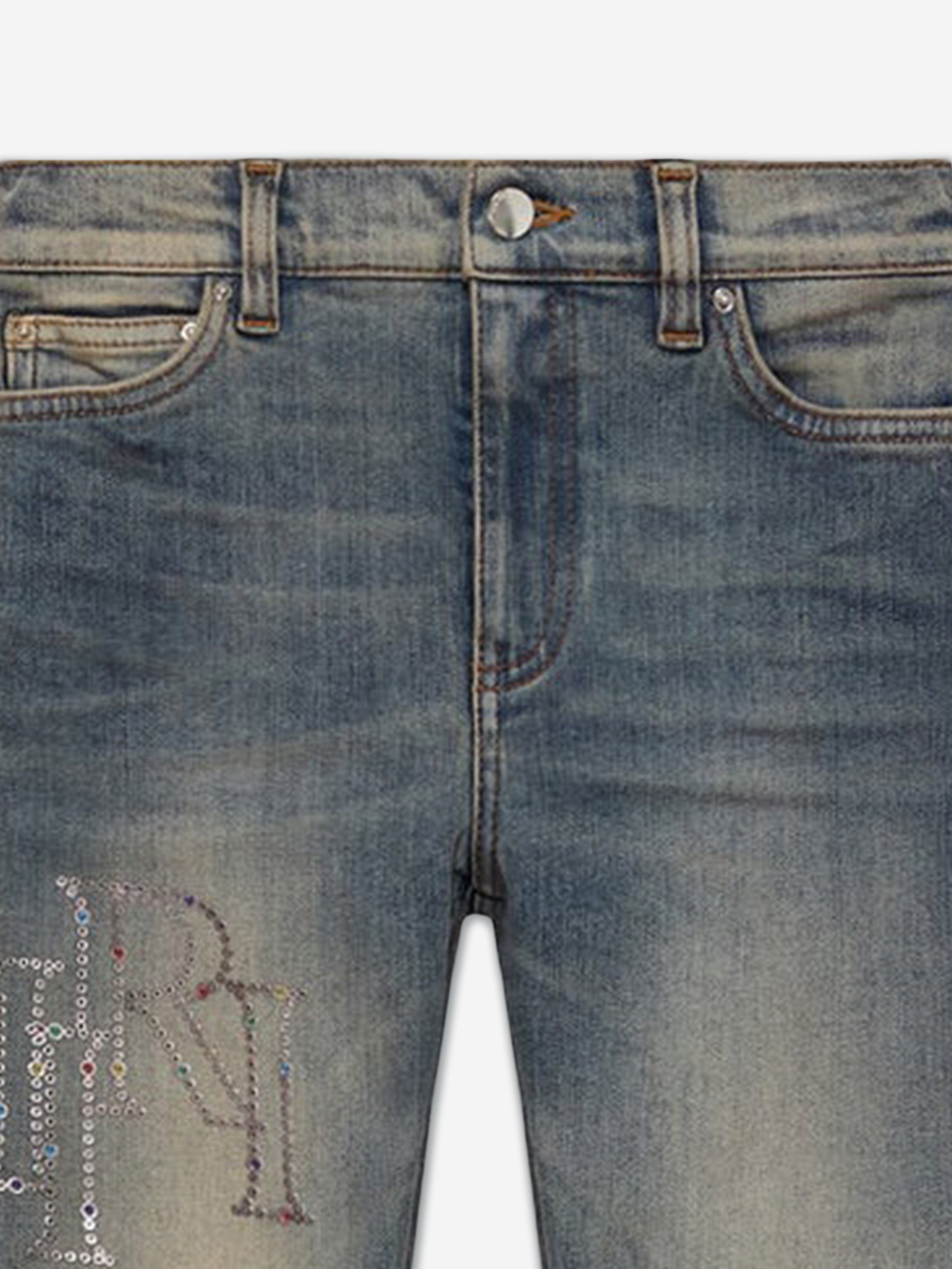 Amiri Kids Staggered Jeans in Blue