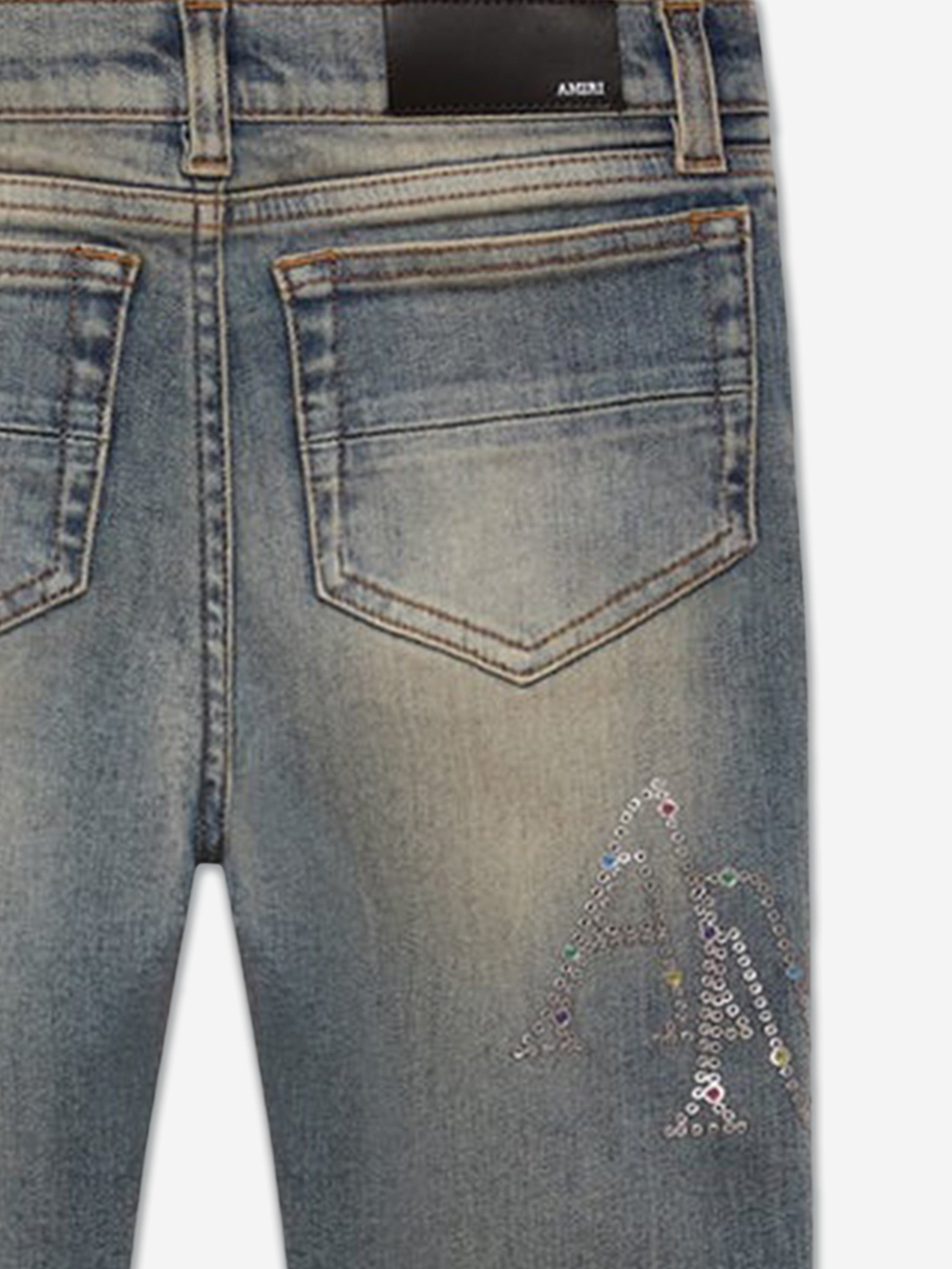Amiri Kids Staggered Jeans in Blue