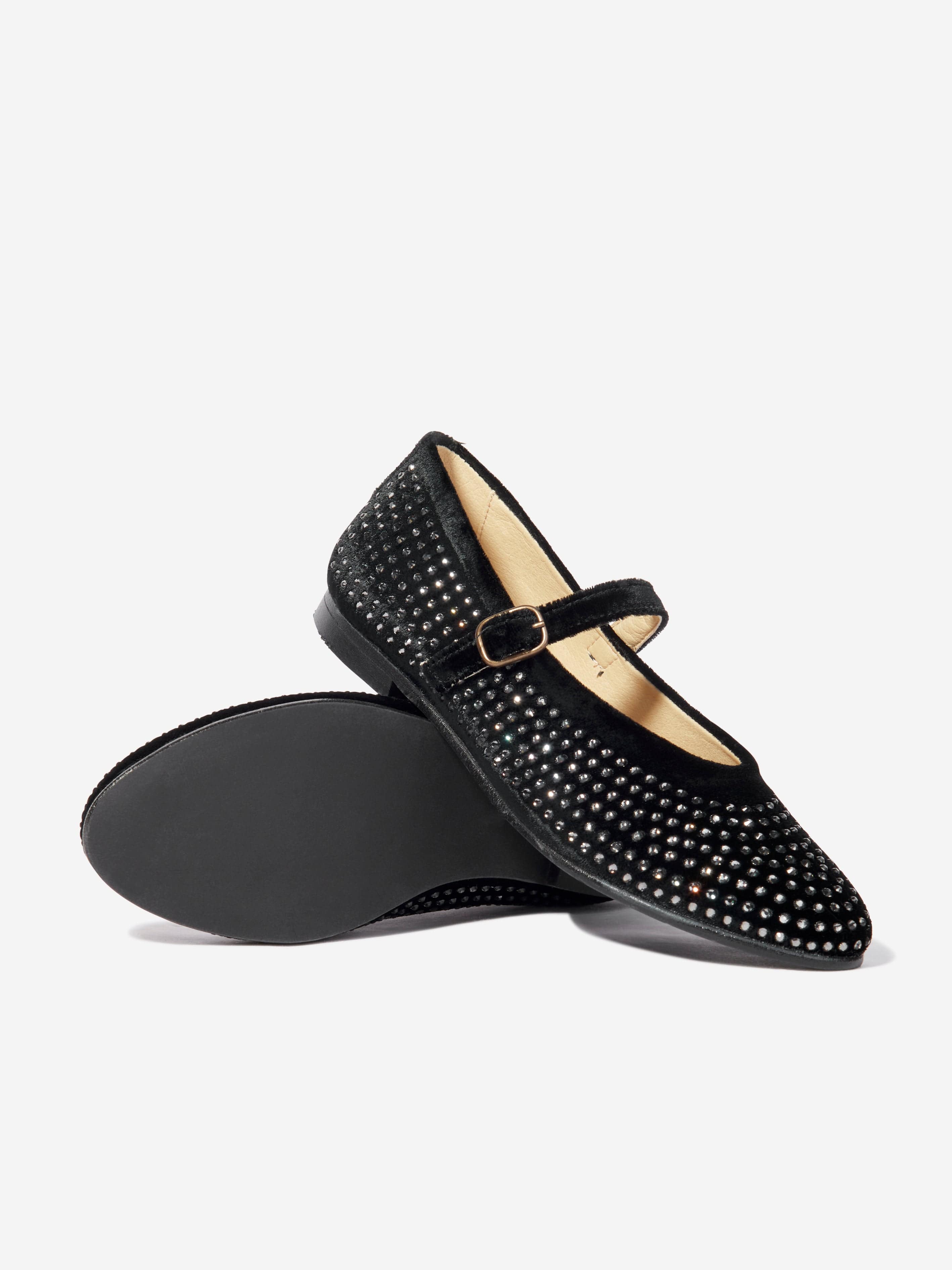 Andanines Girls Diamante Shoes in Black