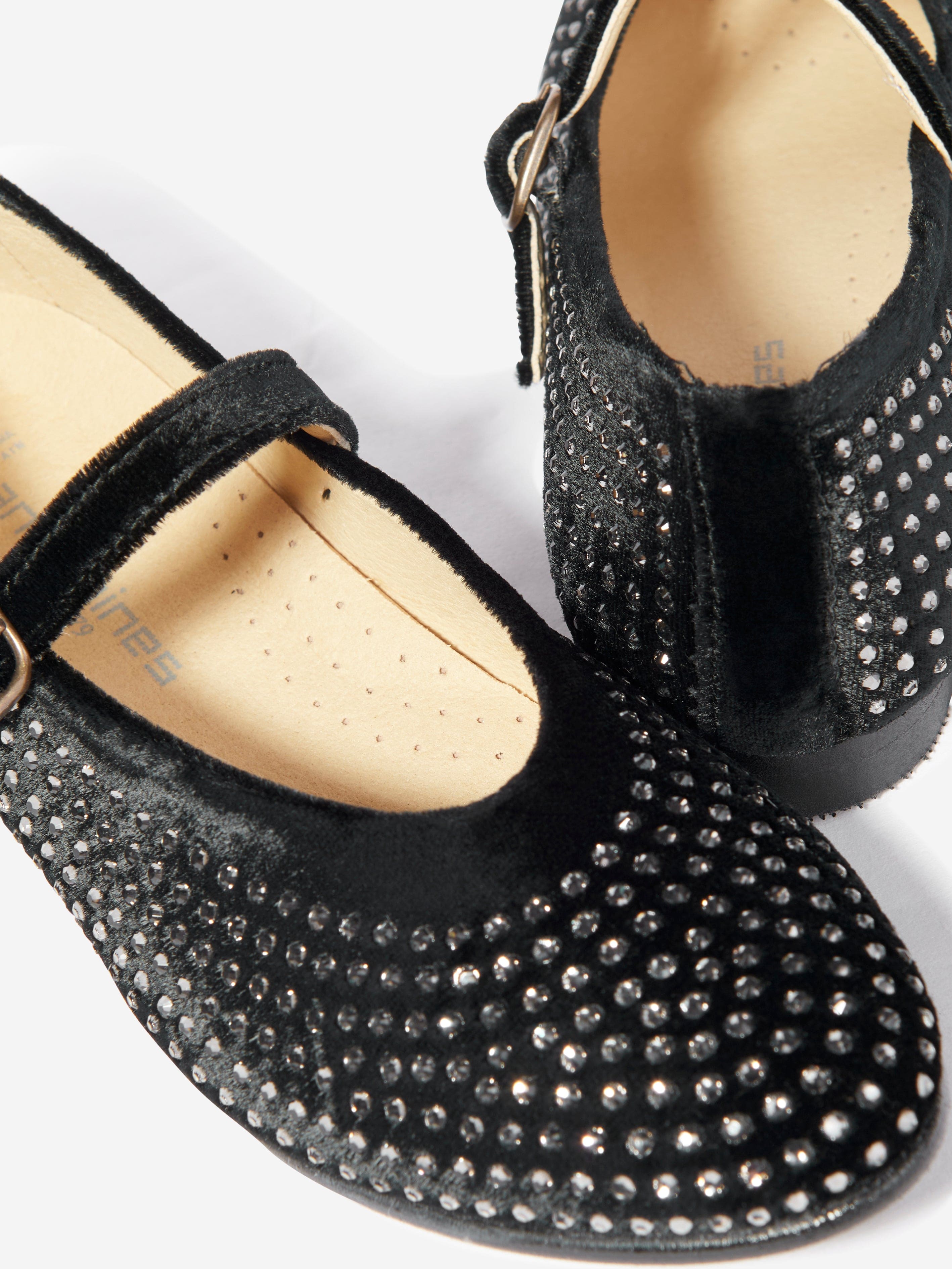 Andanines Girls Diamante Shoes in Black