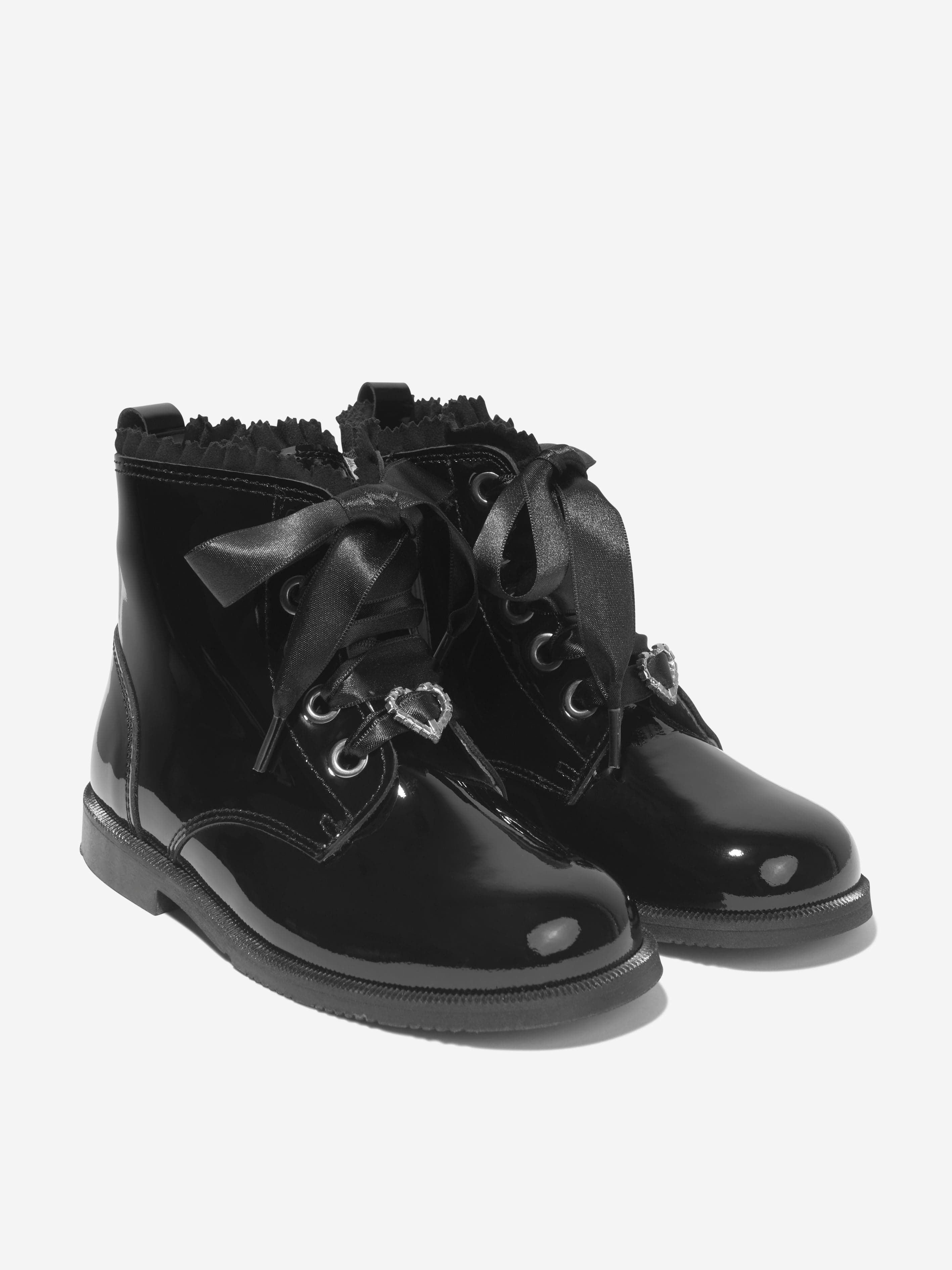 Andanines Girls Patent Leather Boots