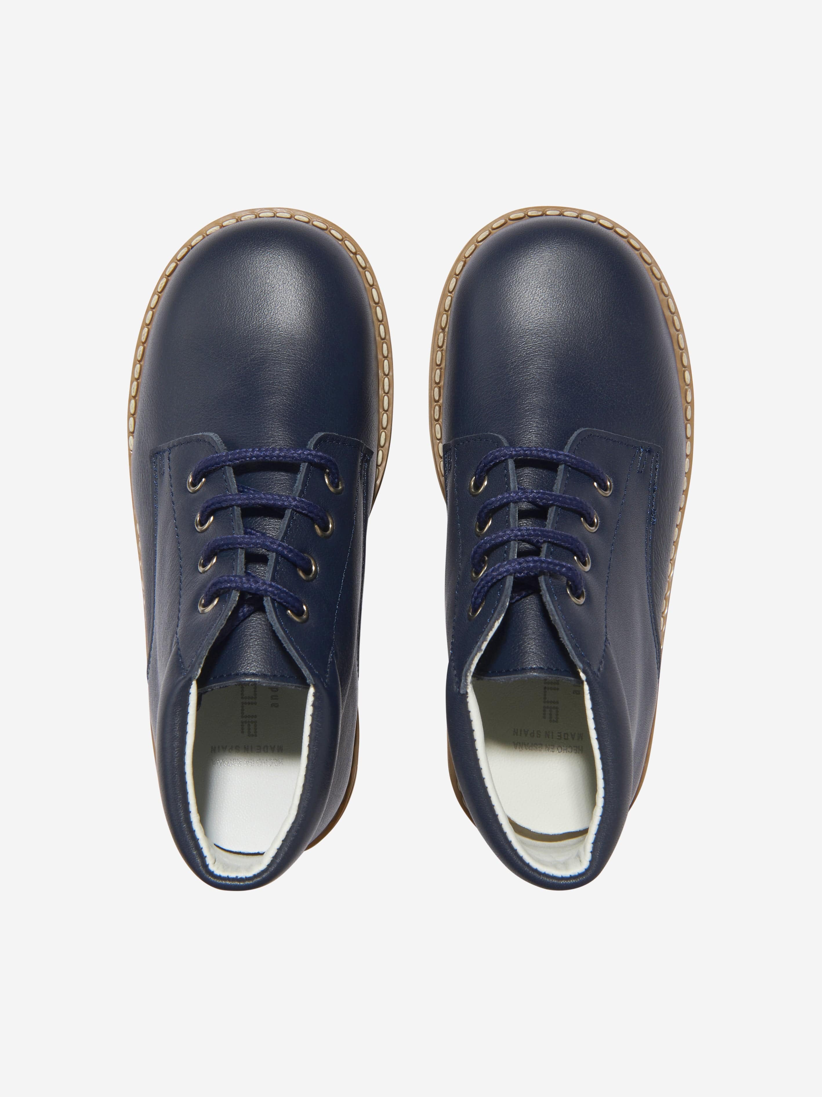 Andanines Boys Lace Up Boots in Navy