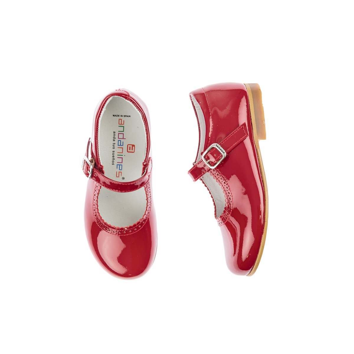 Andanines Girls Patent Leather Mary Jane Shoes