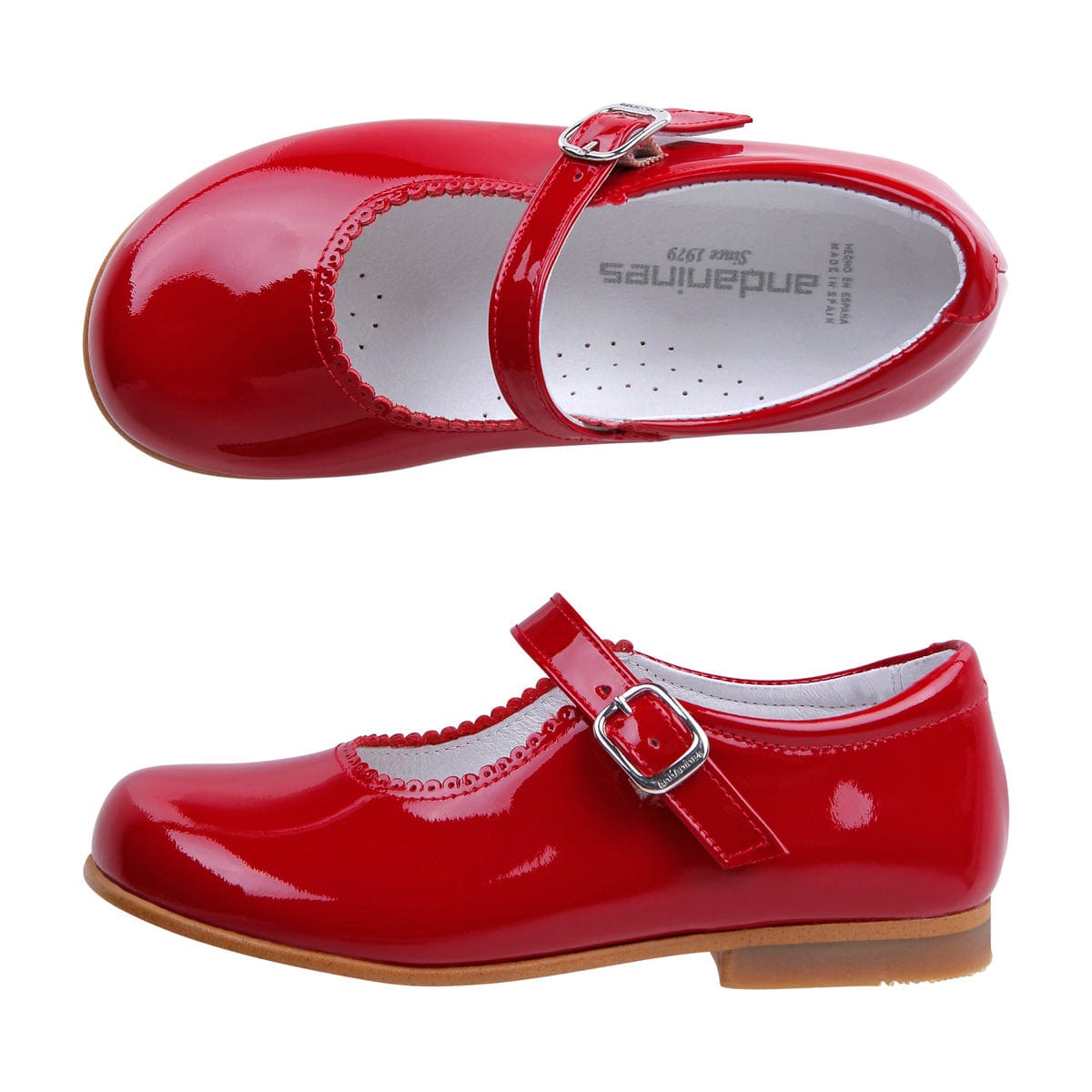 Andanines Girls Patent Leather Mary Jane Shoes