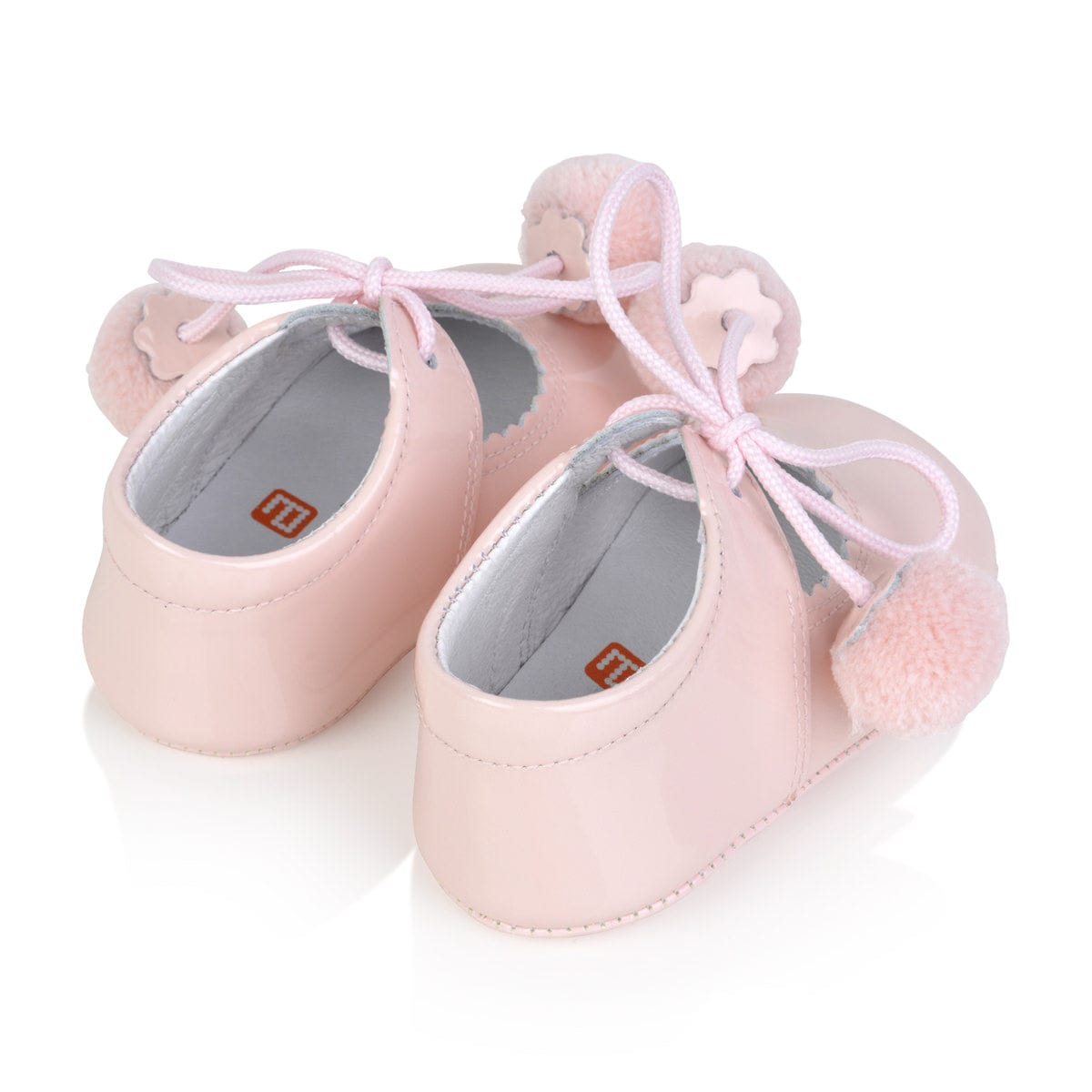 Andanines Baby Patent Pom Pom Pre Walkers