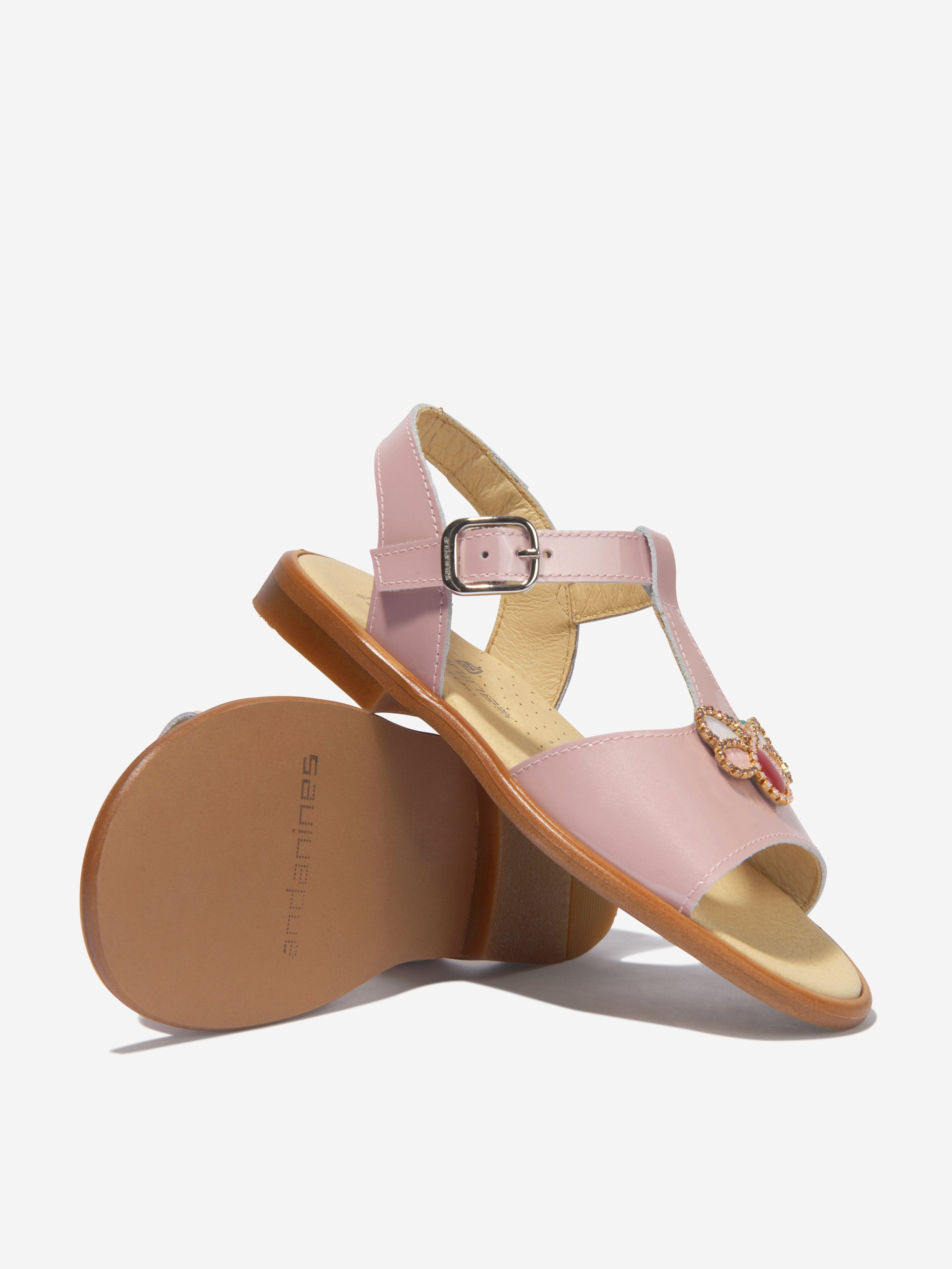 Andanines Girls Patent Leather Sandals