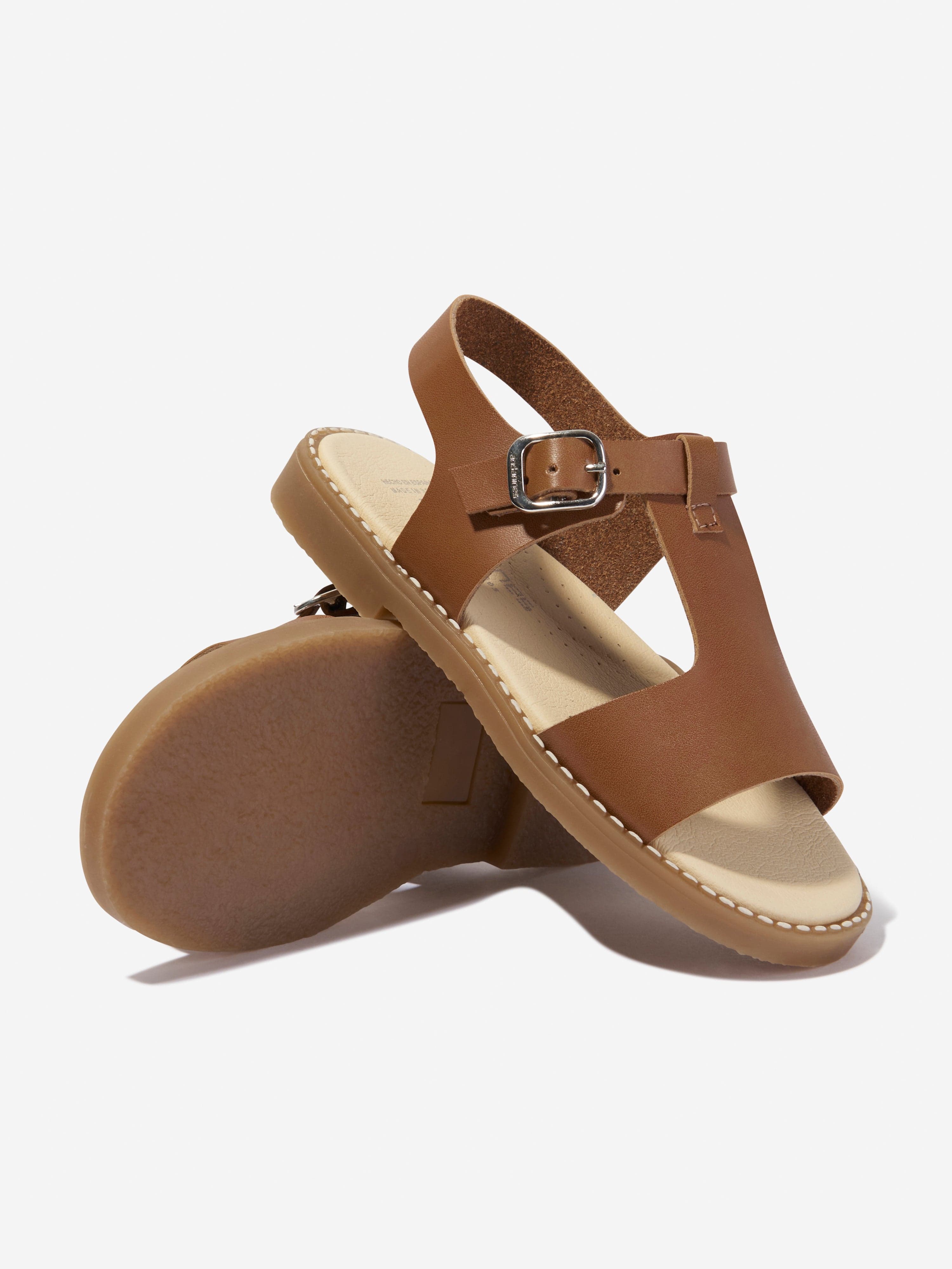 Andanines Kids Buckle Strap Sandals in Camel