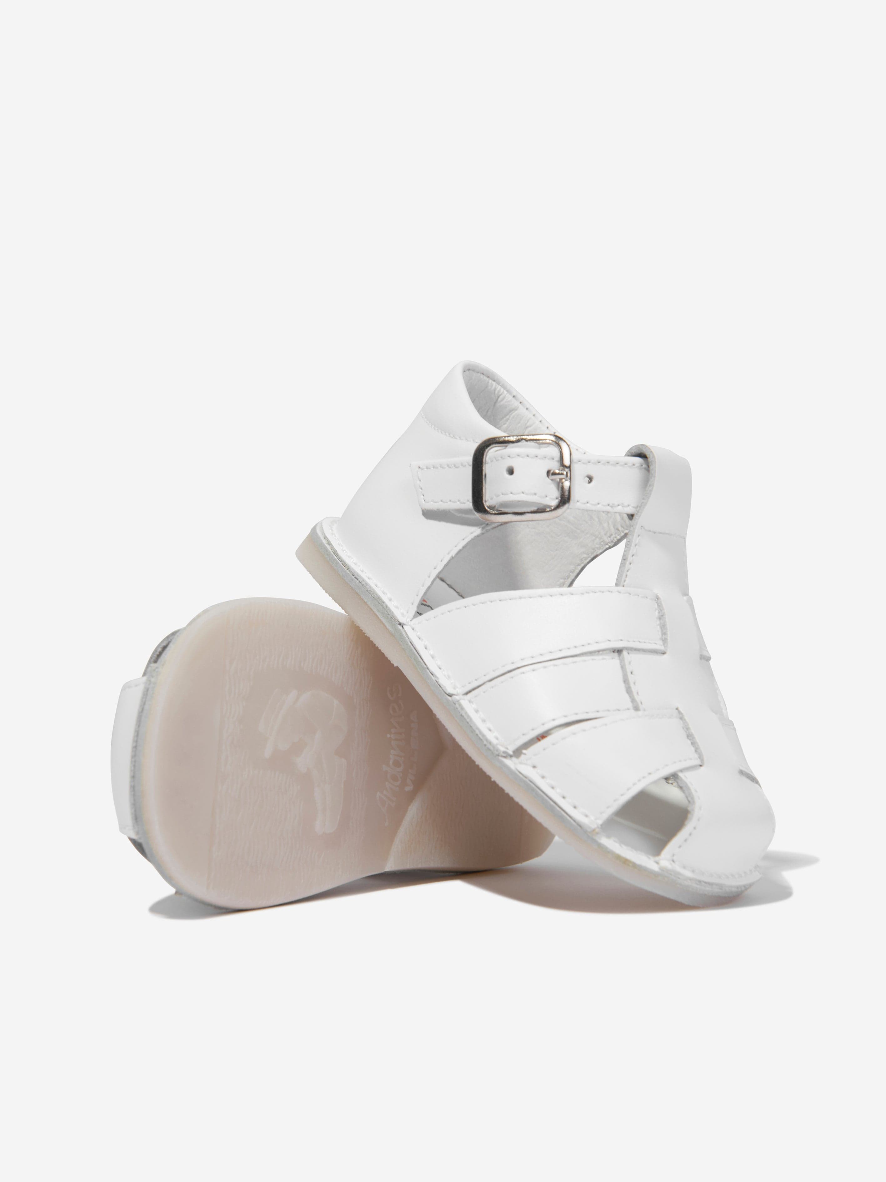 Andanines Baby Boys Leather Sandals in White