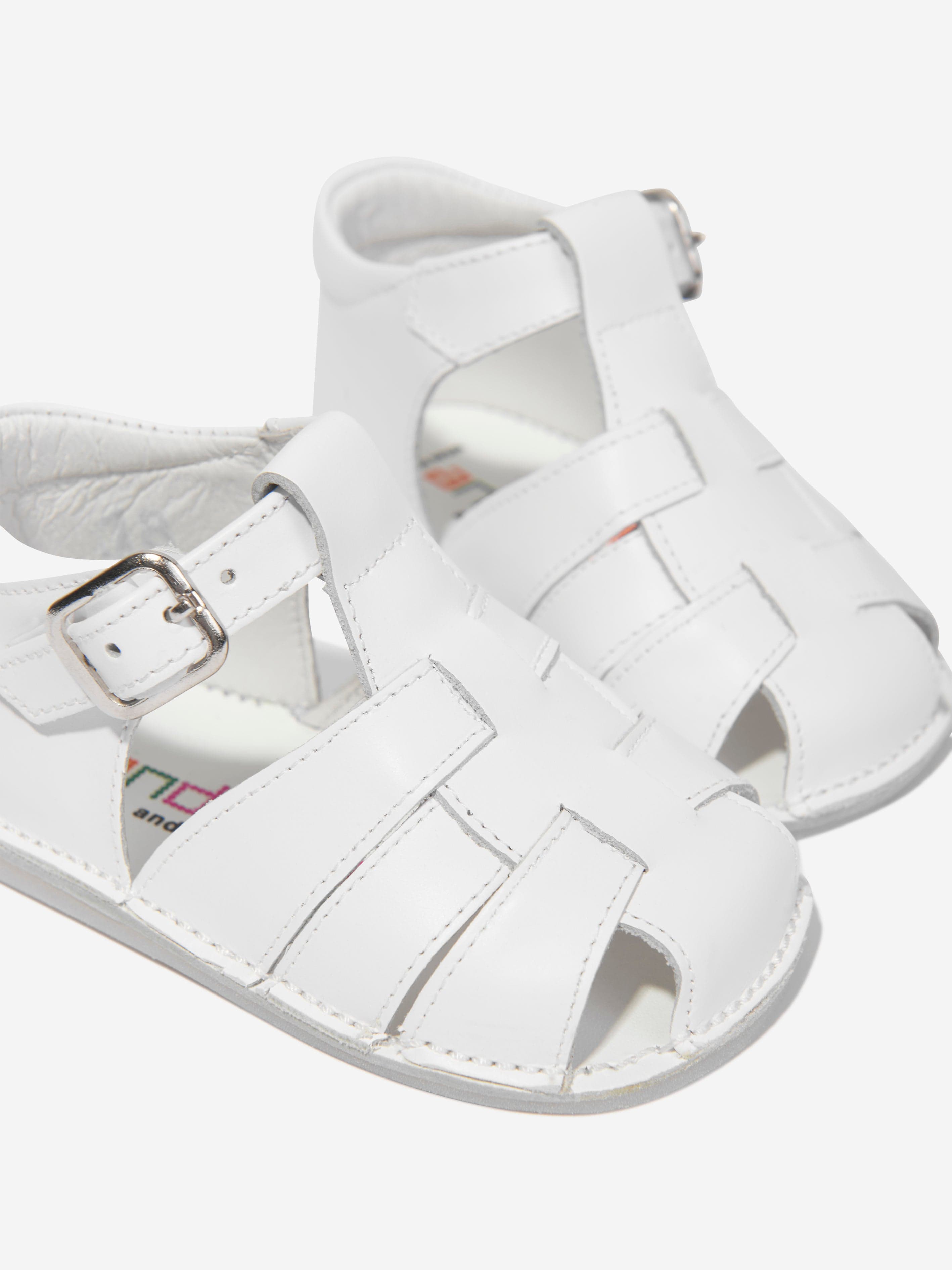 Andanines Baby Boys Leather Sandals in White