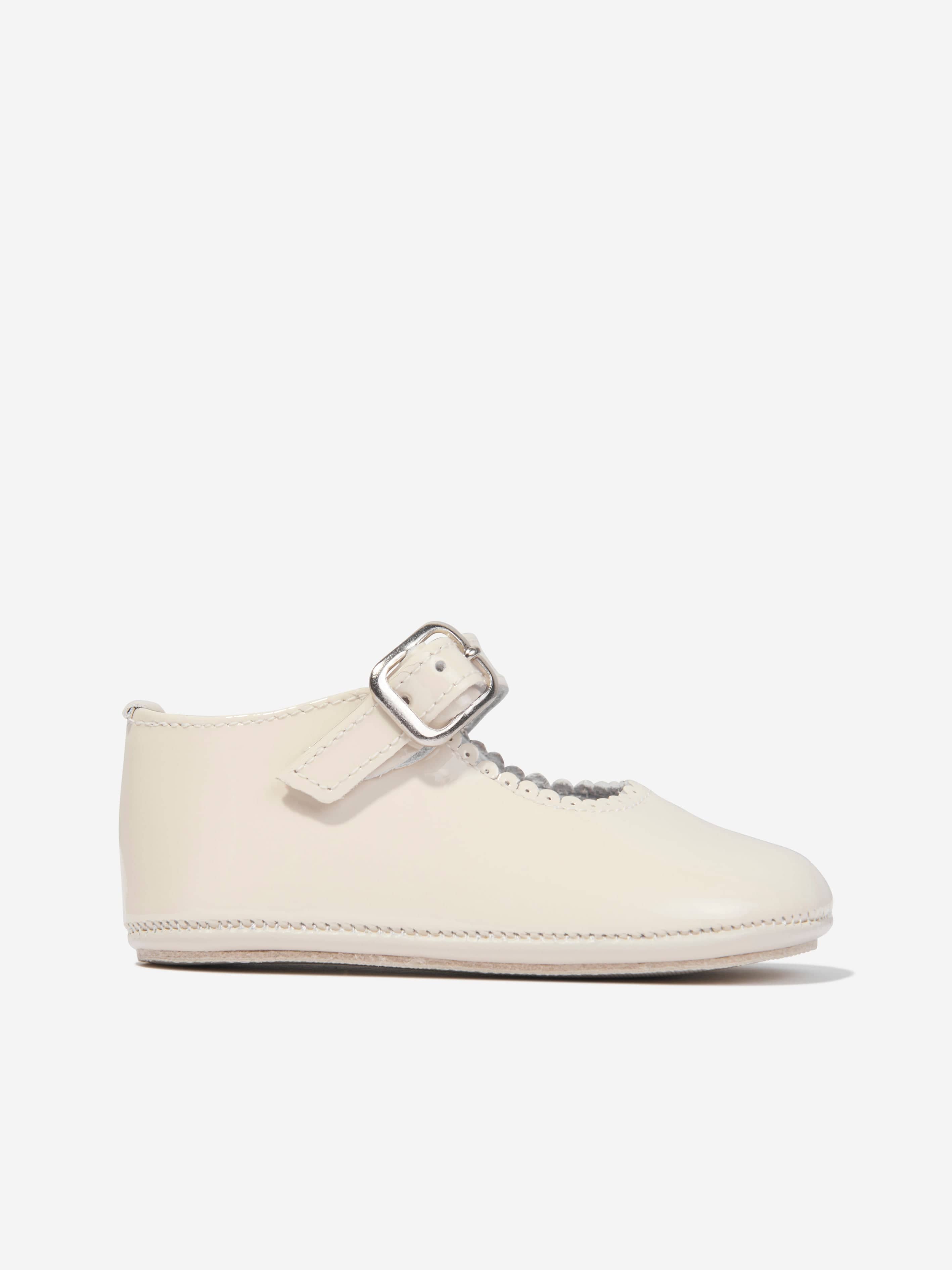 Andanines Baby Girls Leather Mary Jane Shoes in Beige