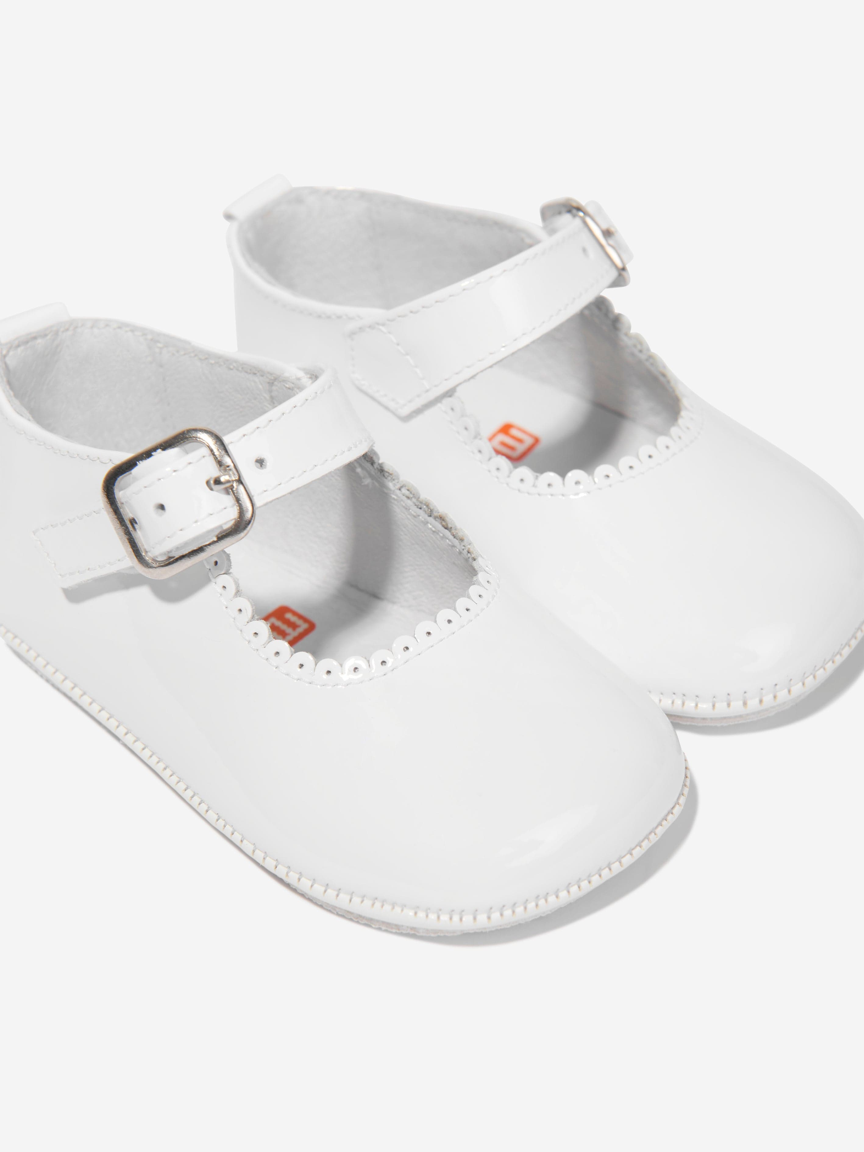 Andanines Baby Girls Leather Mary Jane Shoes in White