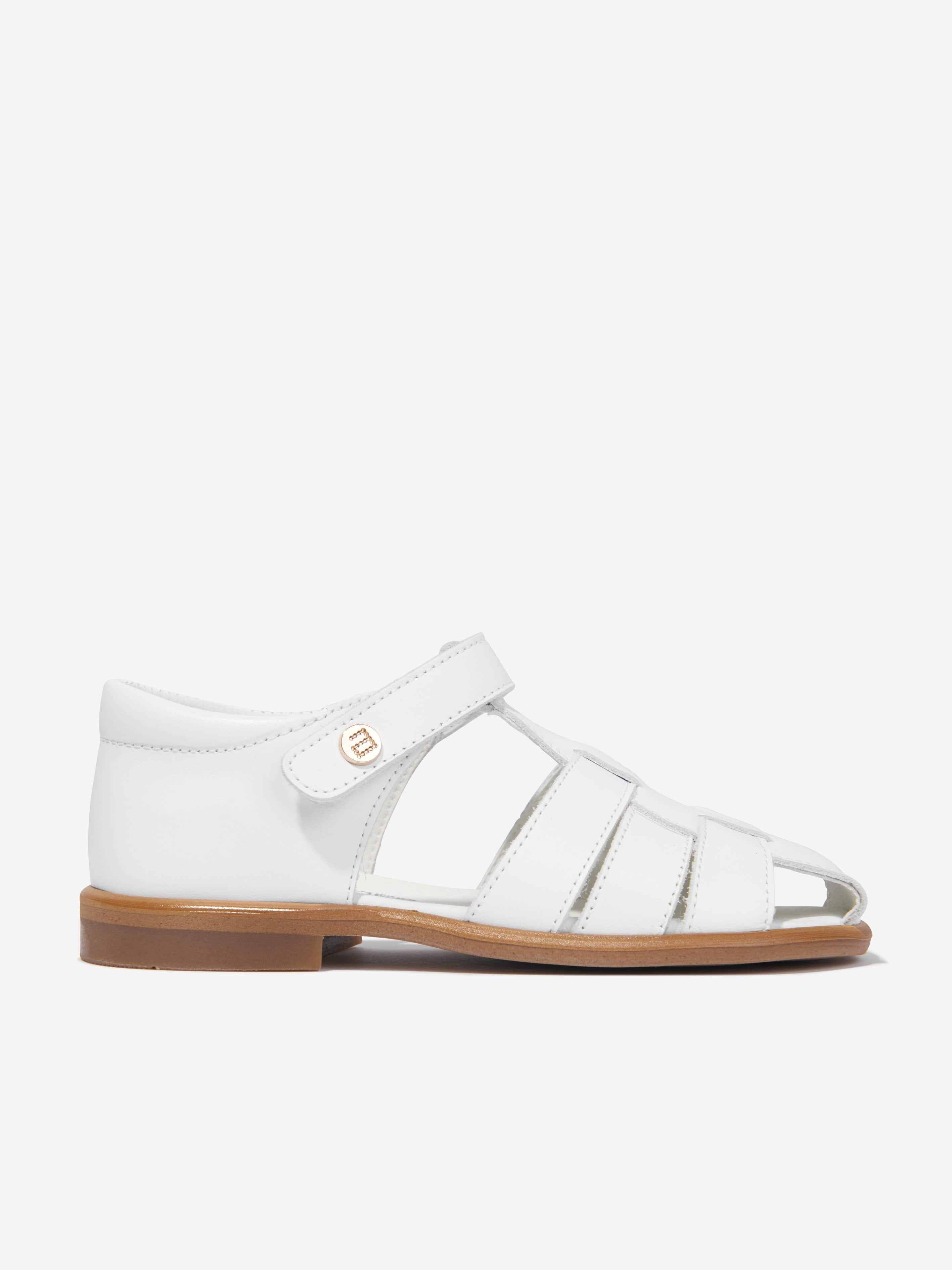 Andanines Boys Leather Sandals in White