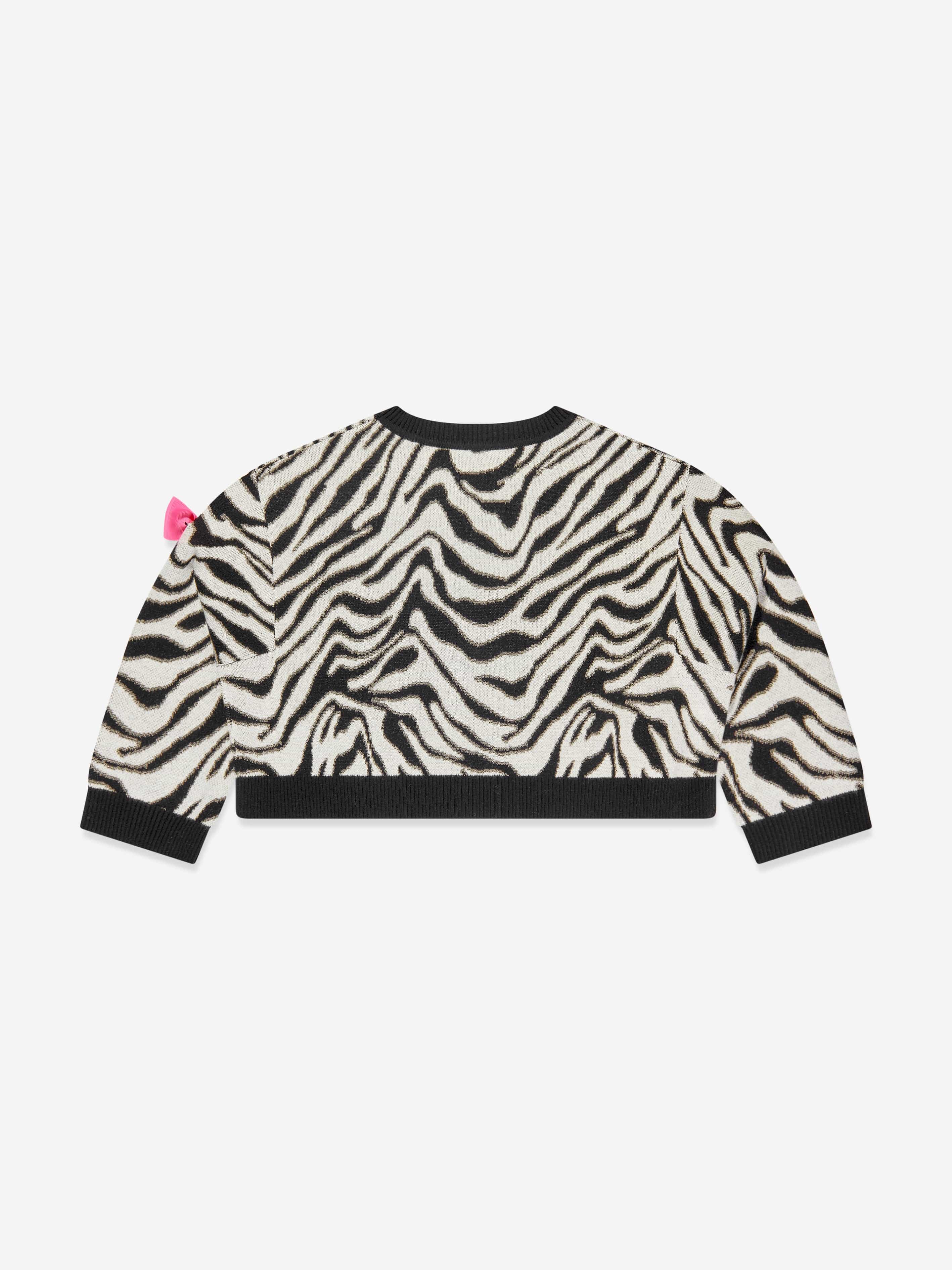 Angels Face Girls Roberta Cropped Zebra Jumper White