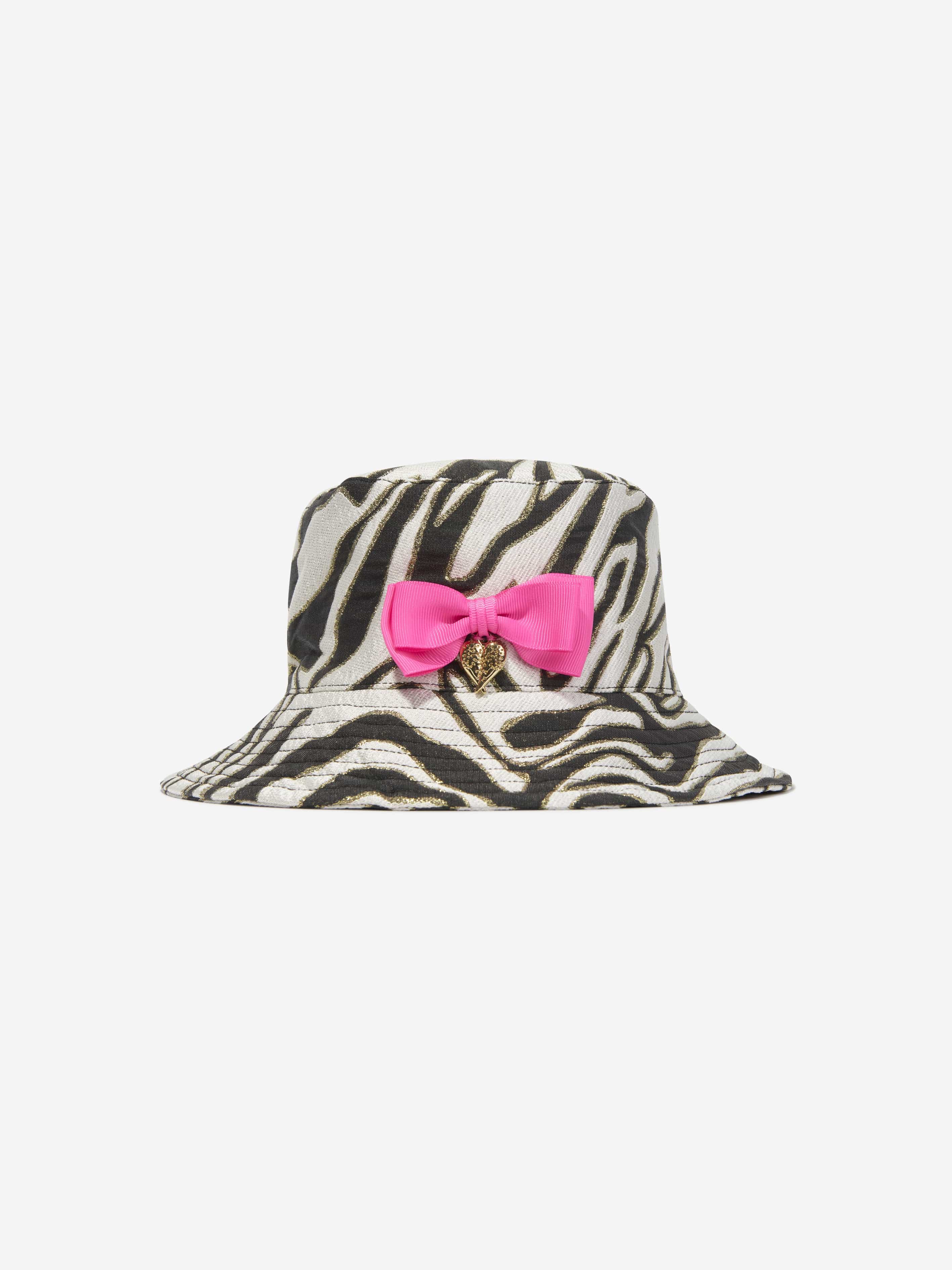 Angels Face Girls Sophie Zebra Bucket Hat in White