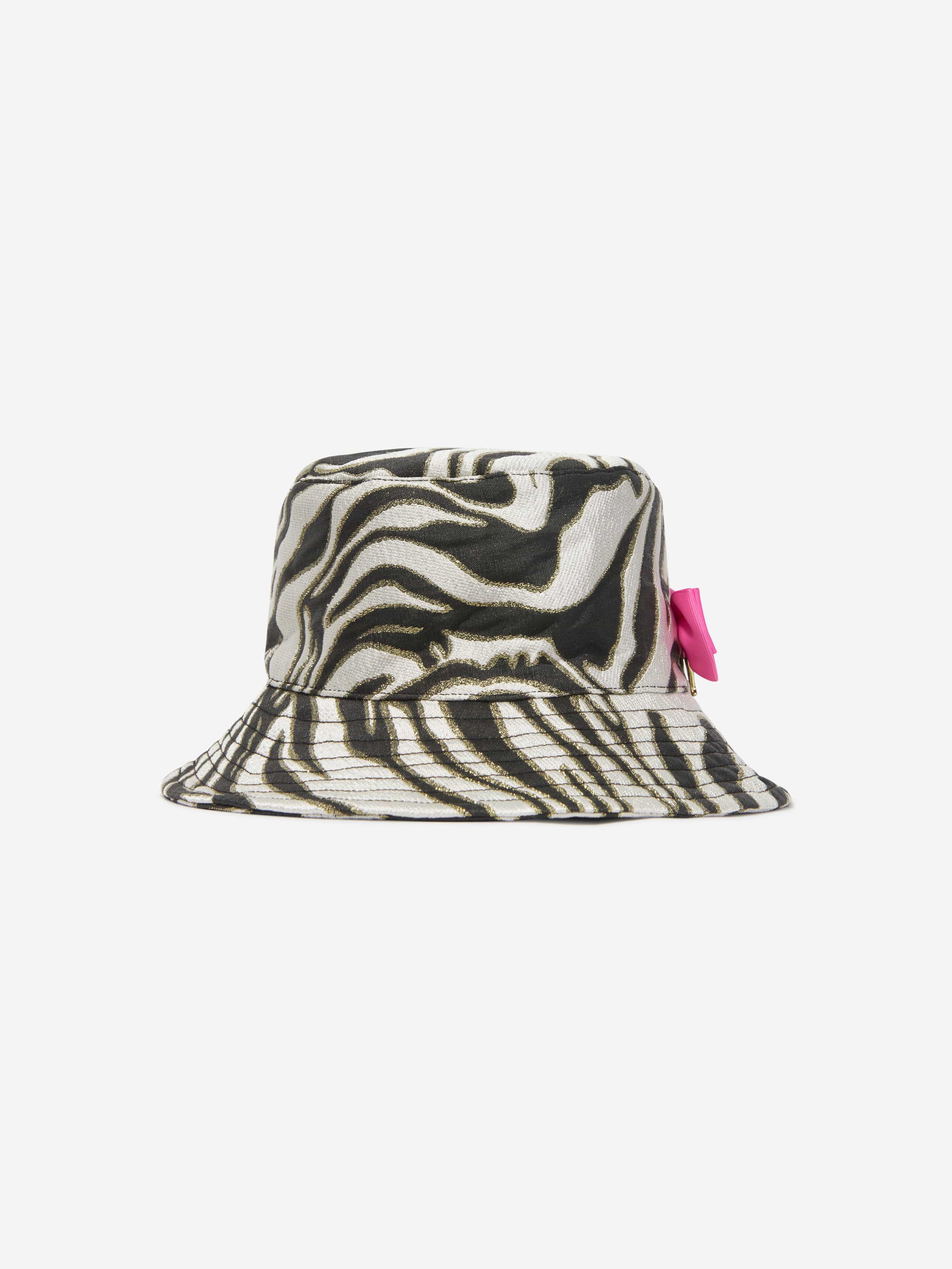 Angels Face Girls Sophie Zebra Bucket Hat in White