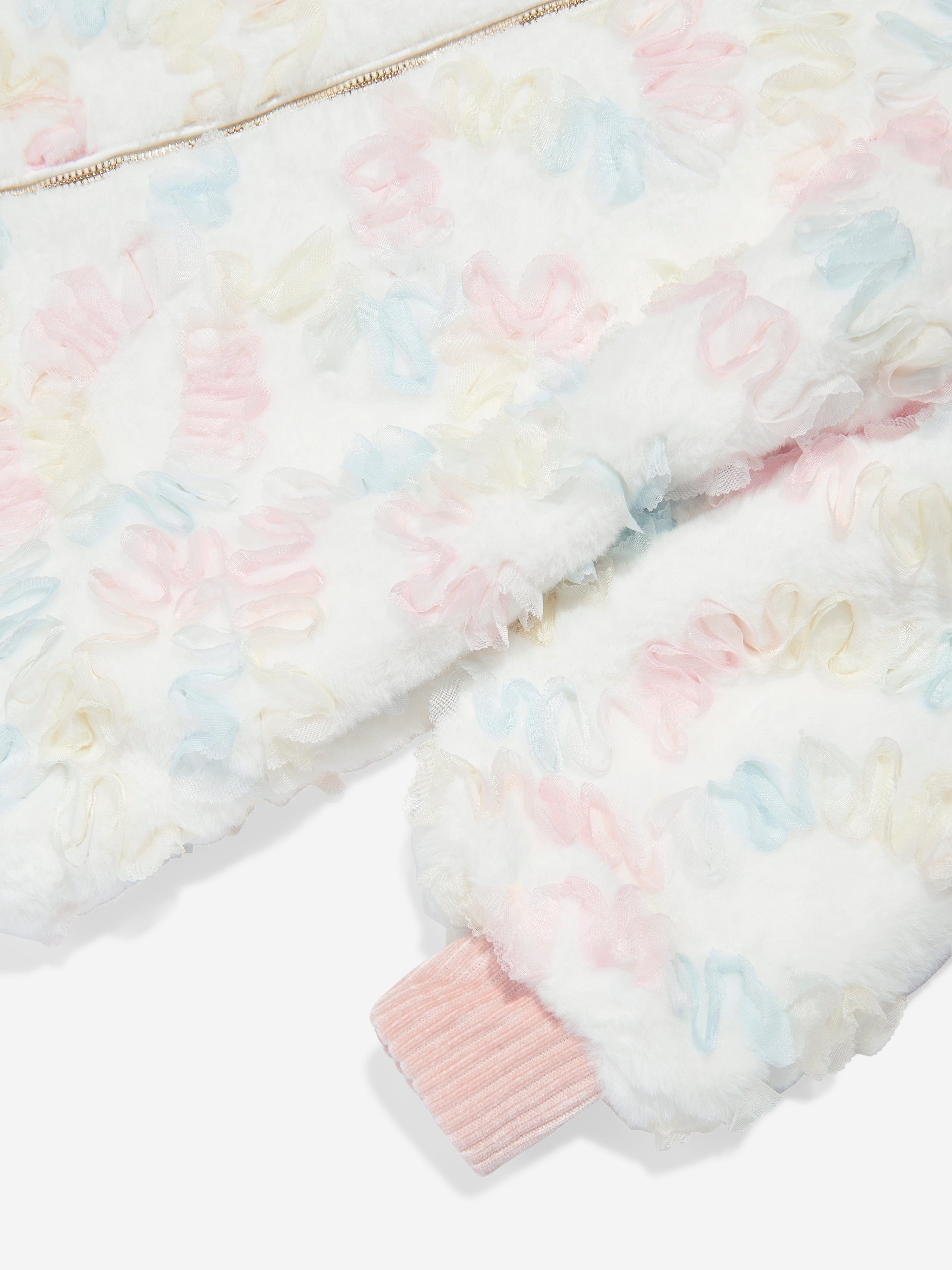 Angels Face Girls Oscars Pastel Fur Jacket in White