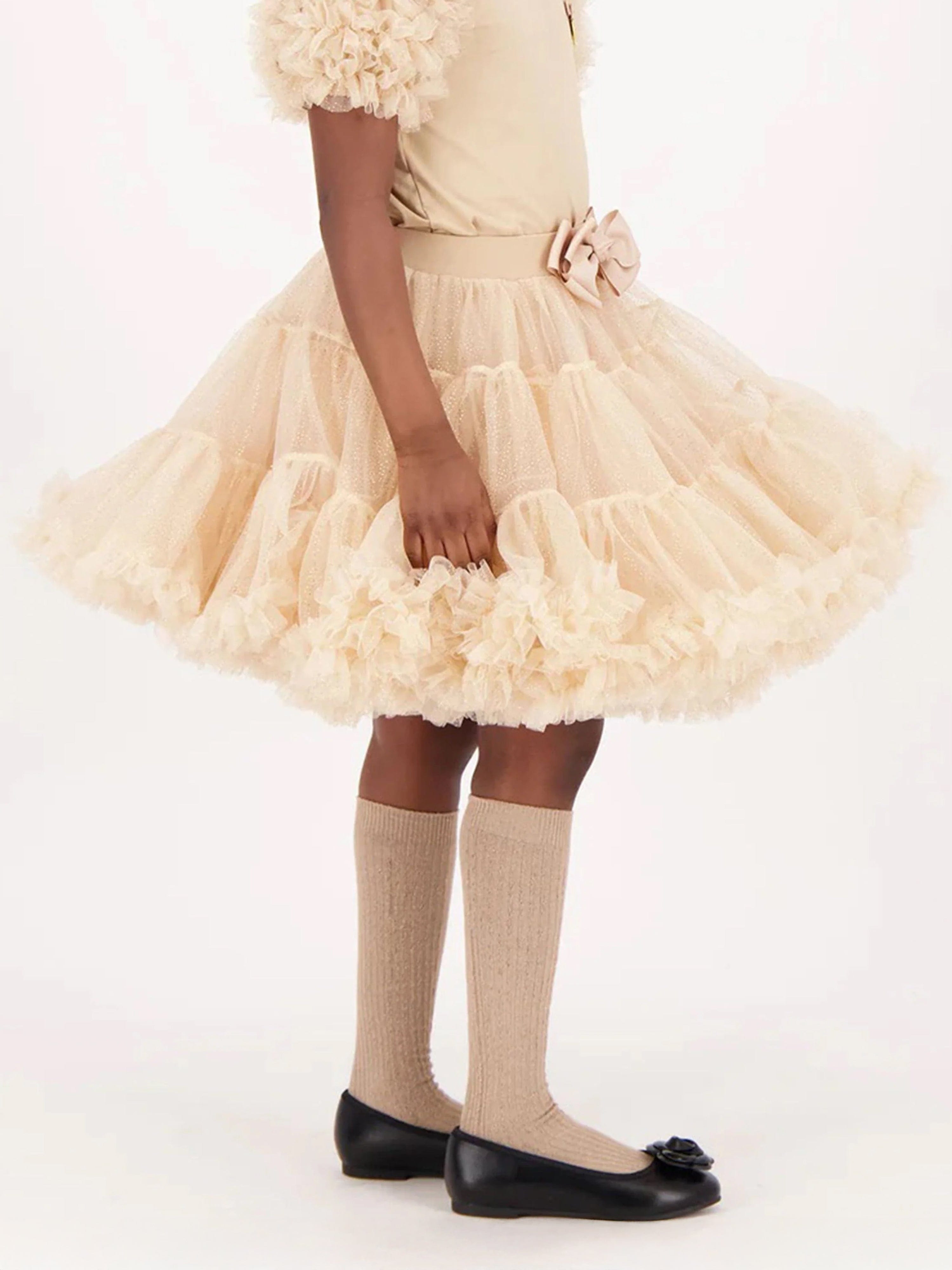 Angels Face Girls Pixie Sparkle Tutu in Beige