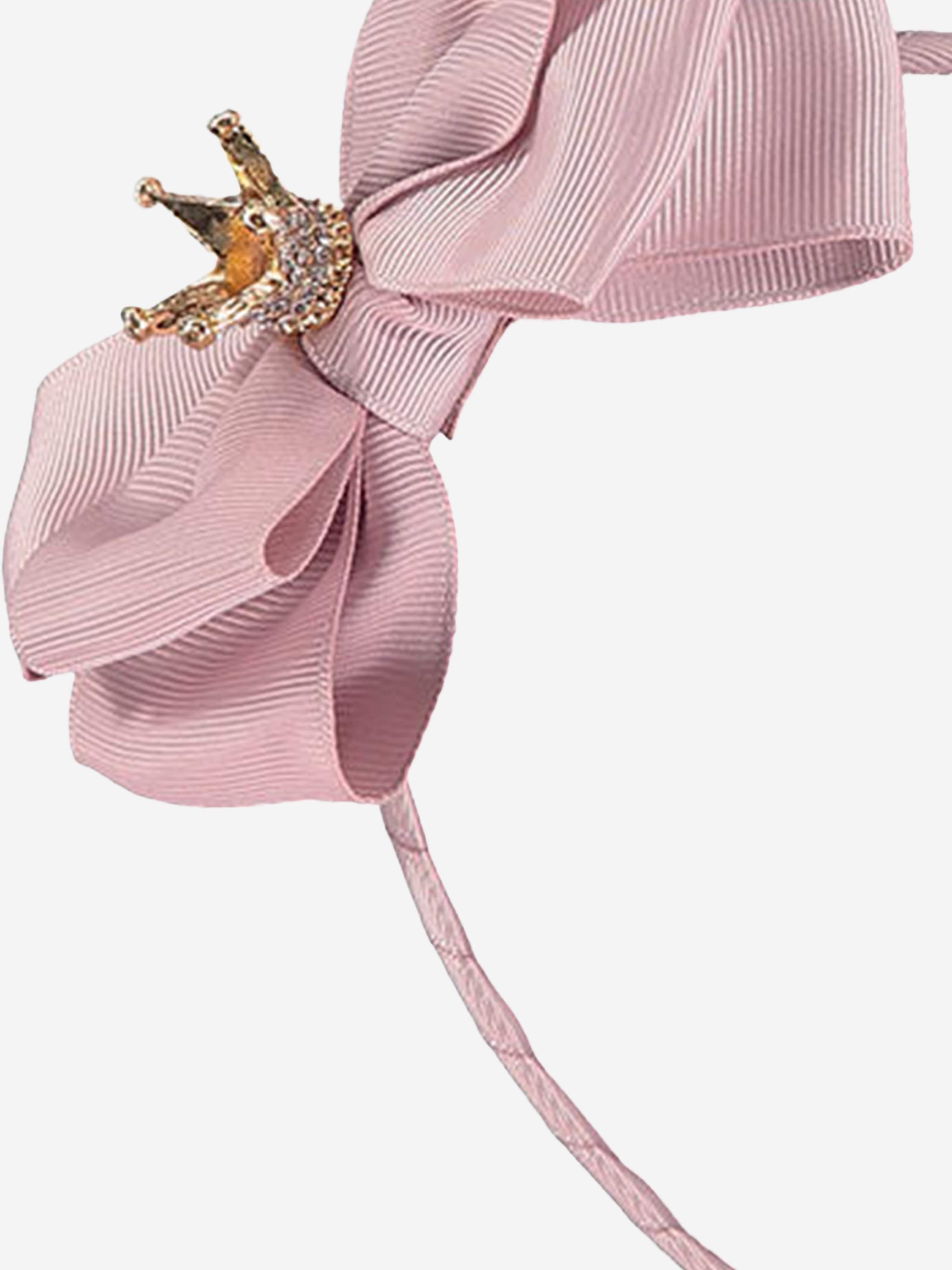 Angels Face Girls Crown and Bow Headband in Pink