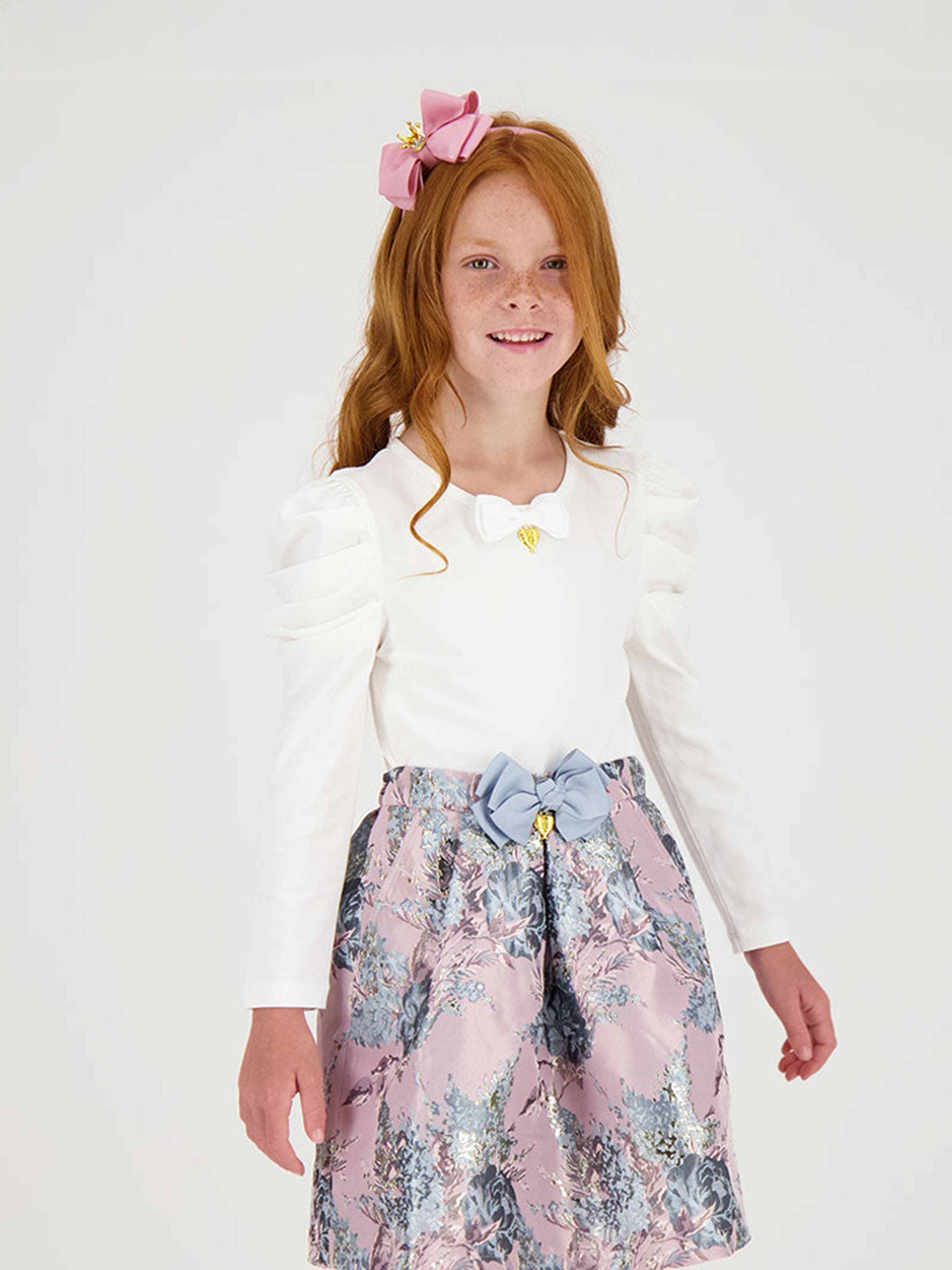 Angels Face Girls Crown and Bow Headband in Pink