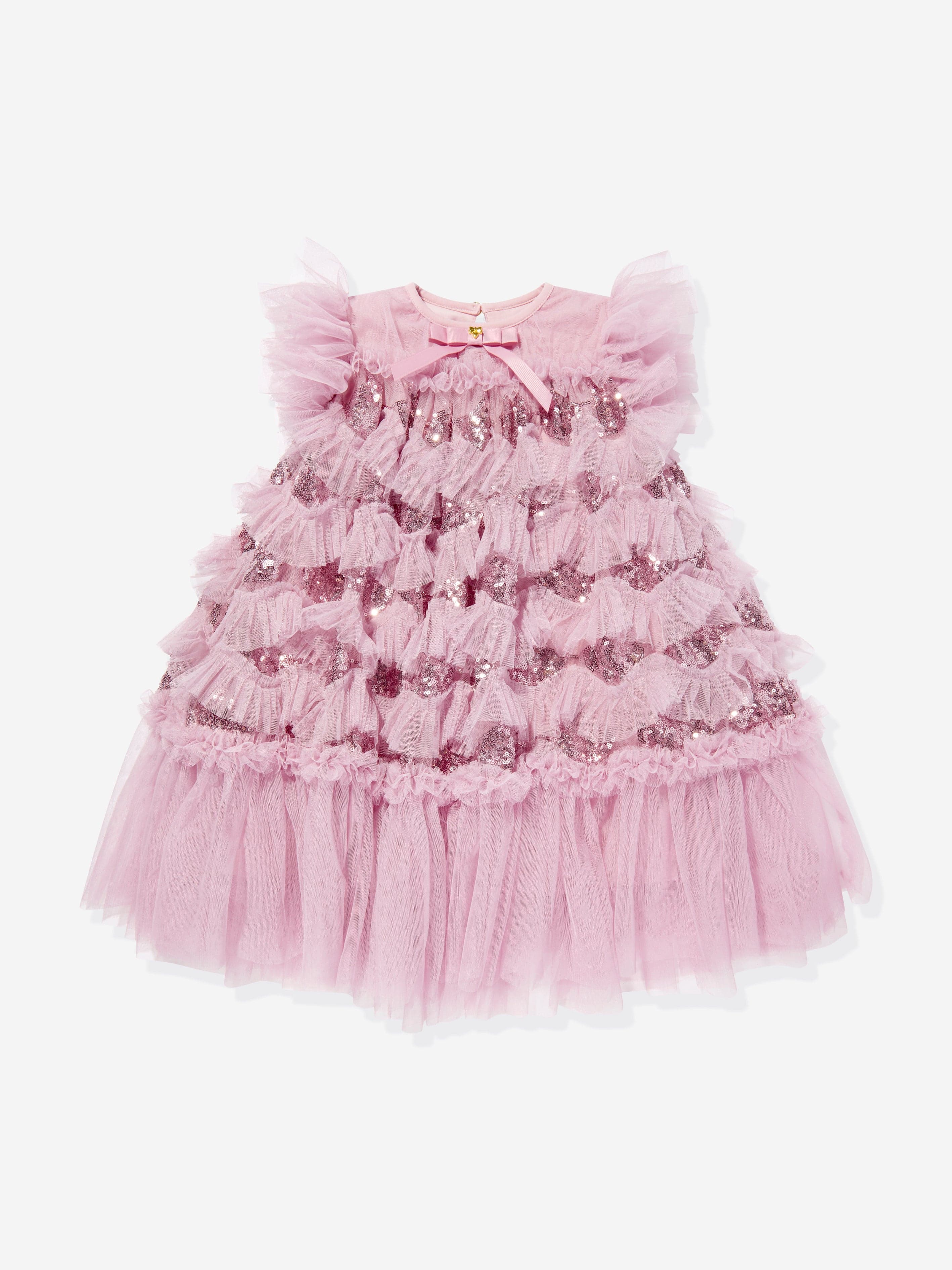 Angels Face Girls Etta Sequin Tulle Dress in Pink