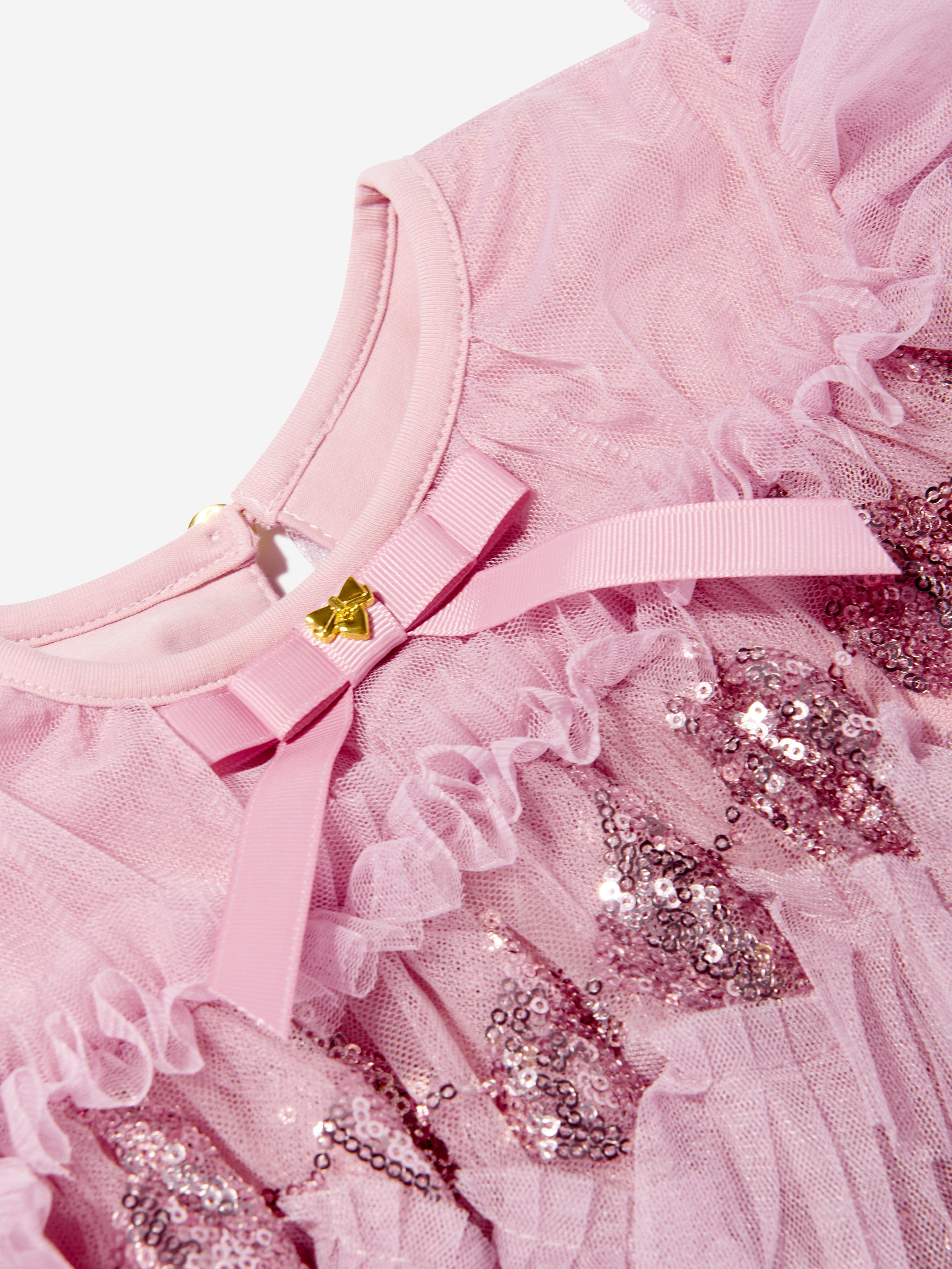 Angels Face Girls Etta Sequin Tulle Dress in Pink