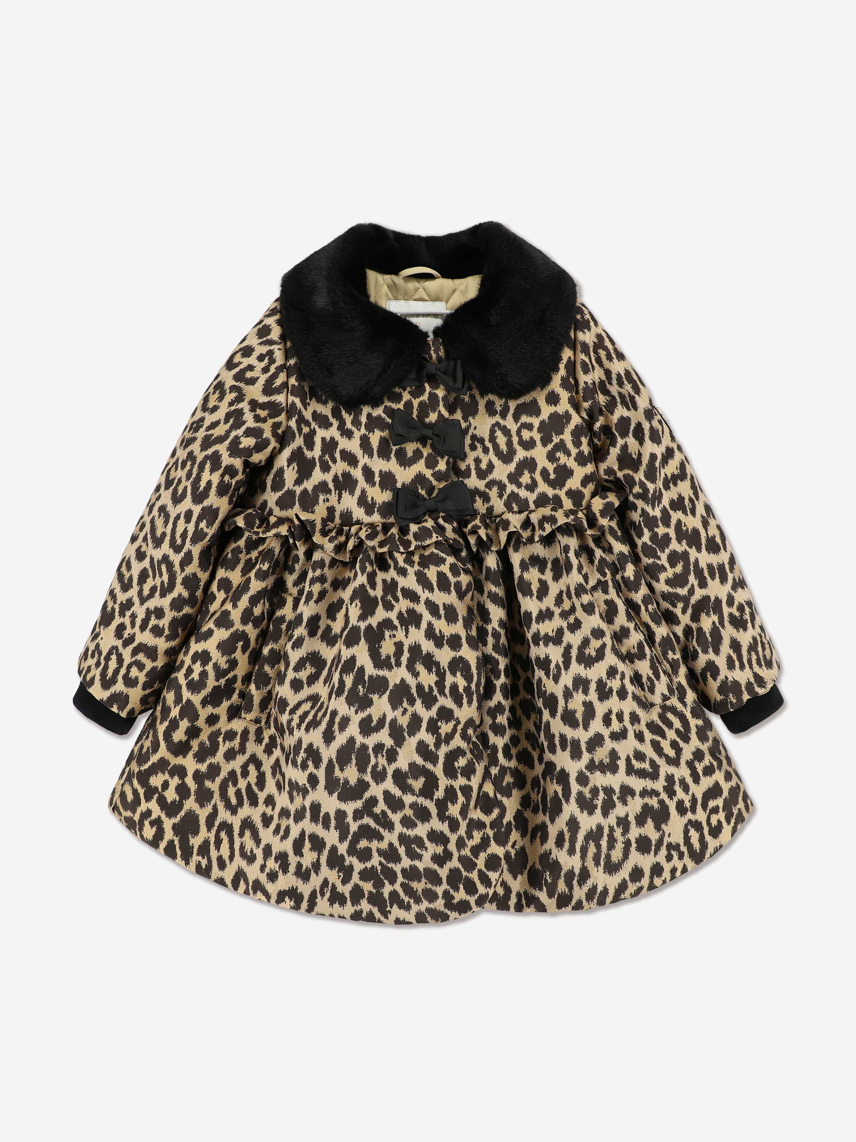 Angels Face Girls Harmony Leopard Coat in Beige
