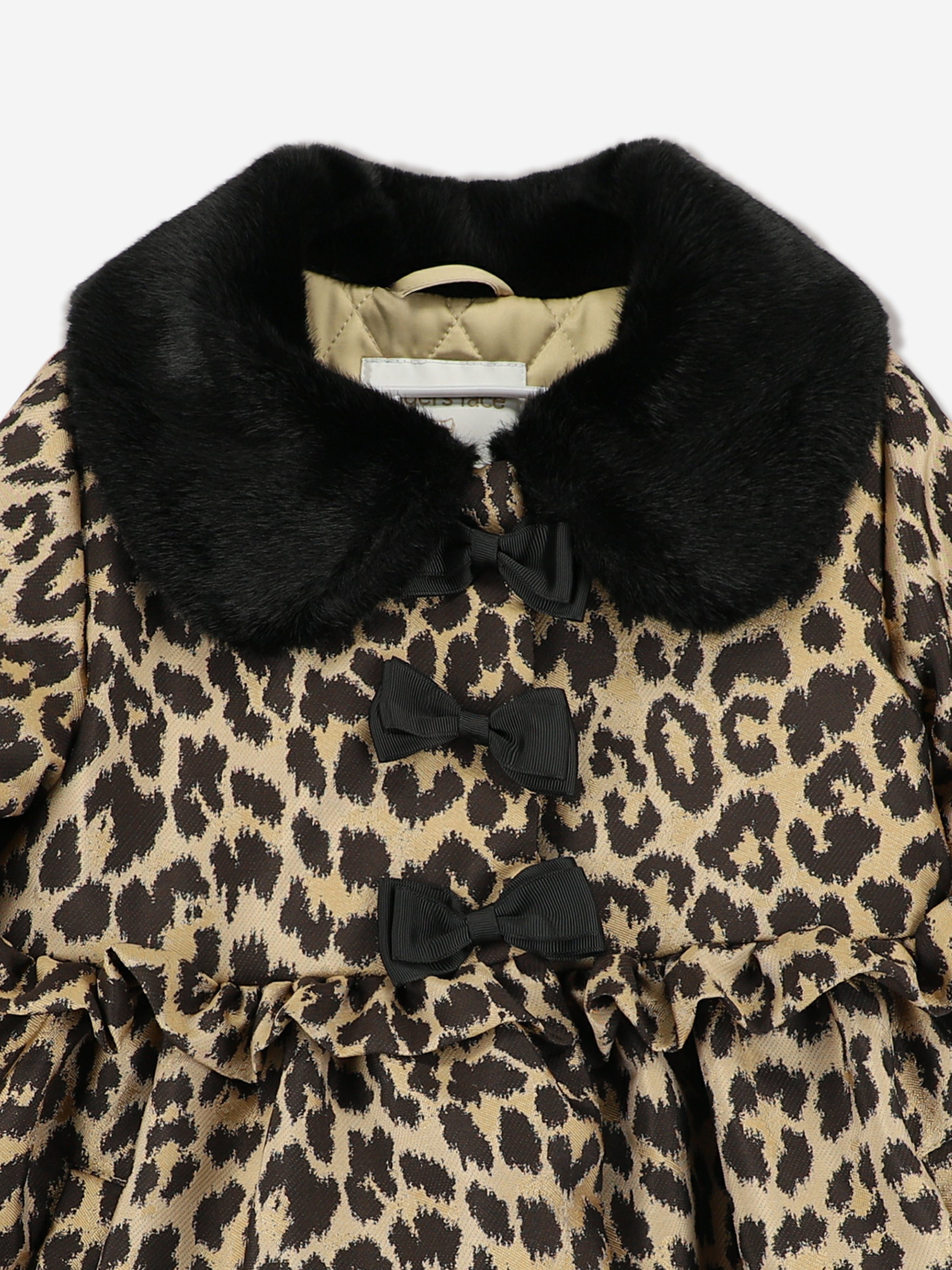 Angels Face Girls Harmony Leopard Coat in Beige