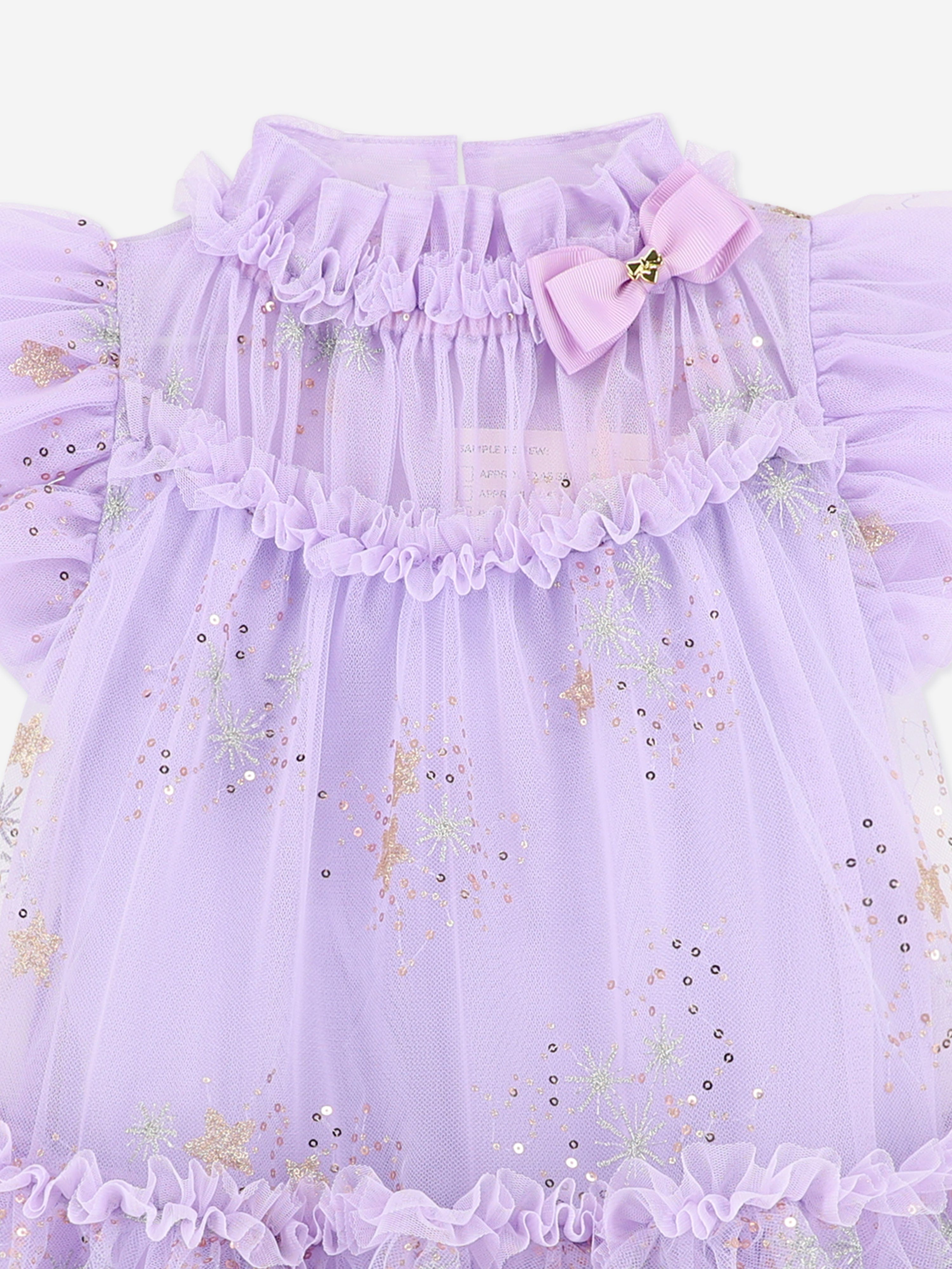 Angels Face Girls Marietta Multi Glitter Star Dress in Purple