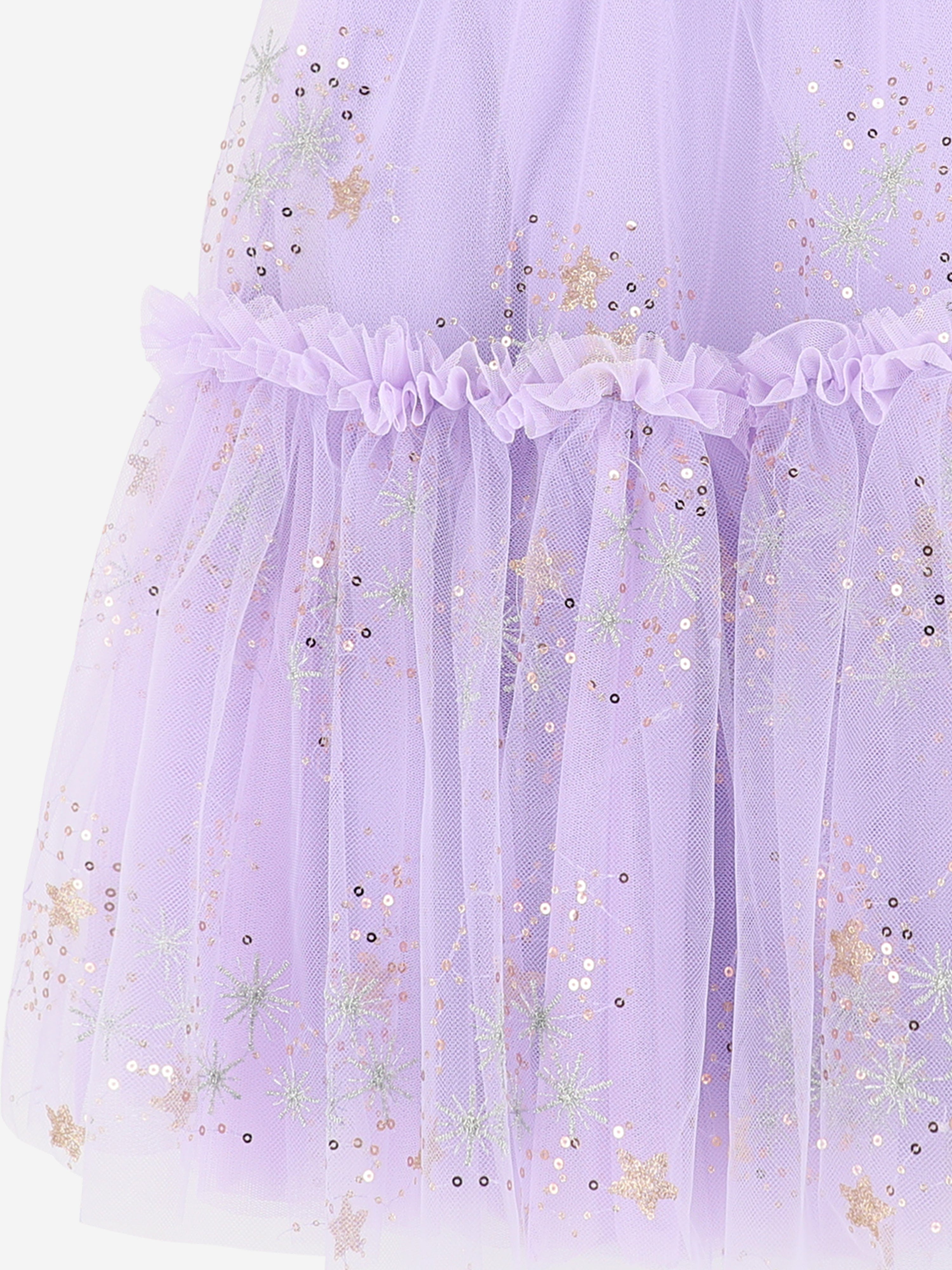 Angels Face Girls Marietta Multi Glitter Star Dress in Purple