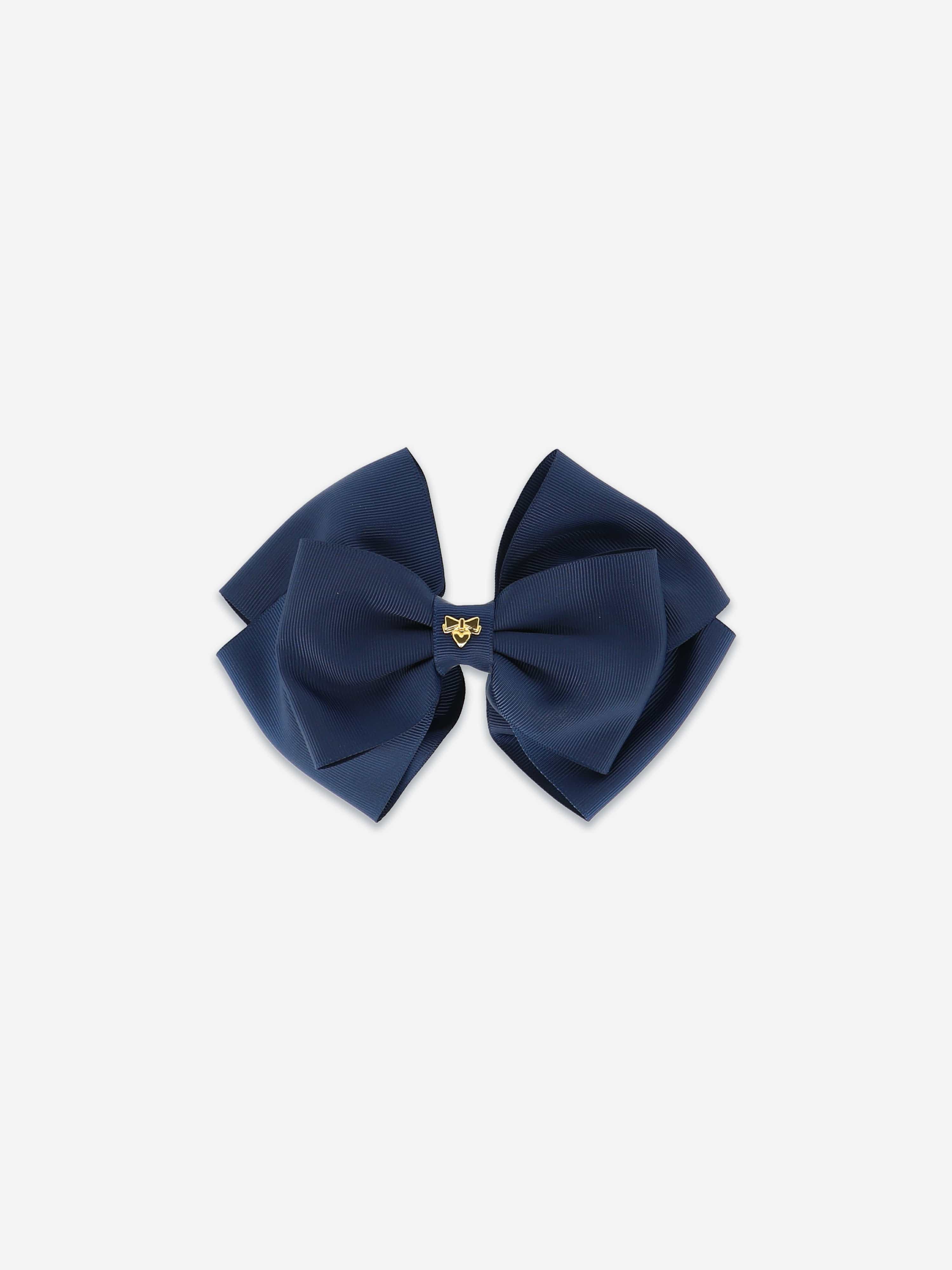Angels Face Girls Mega Bow Hair Clip in Navy