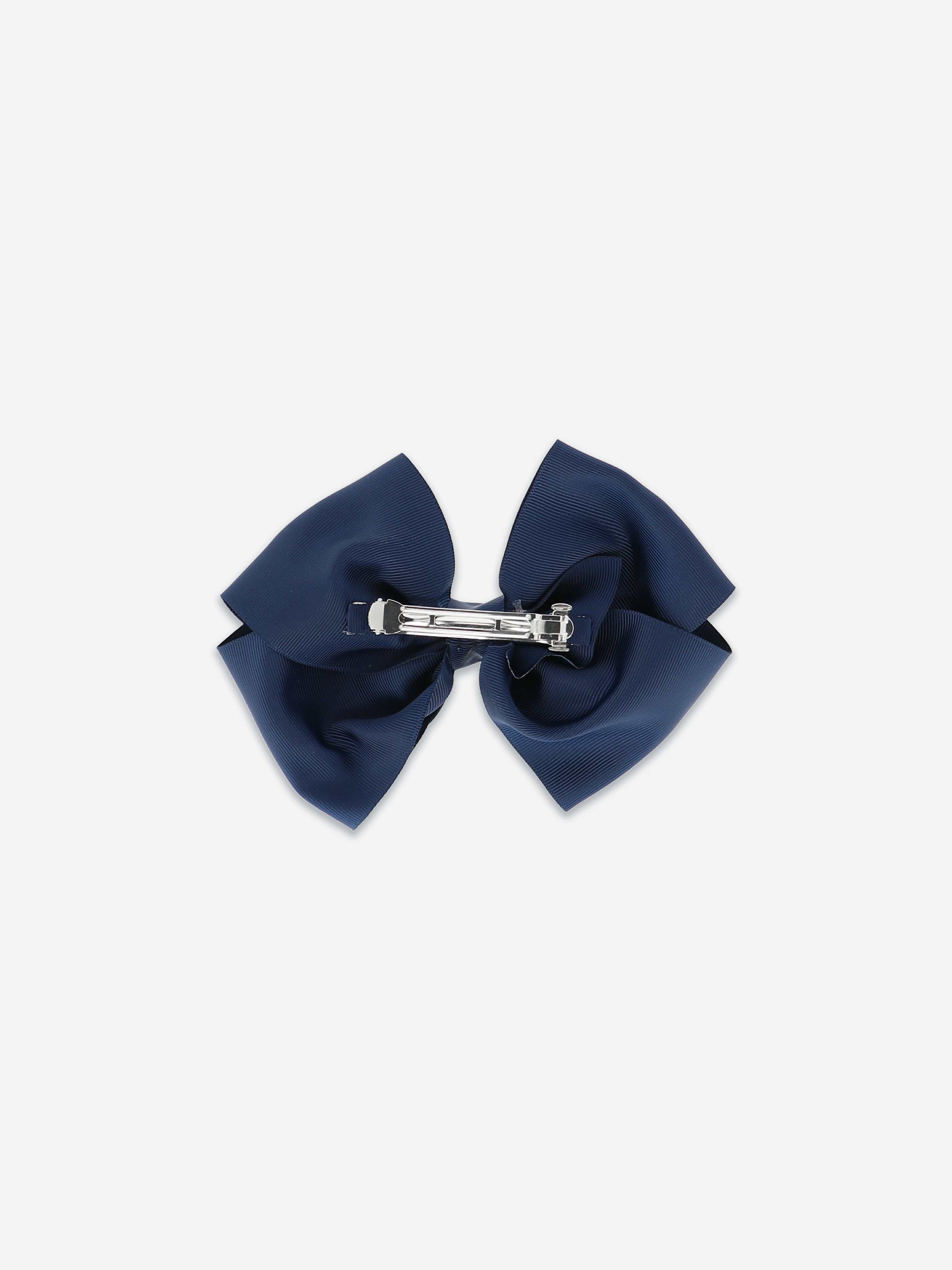 Angels Face Girls Mega Bow Hair Clip in Navy