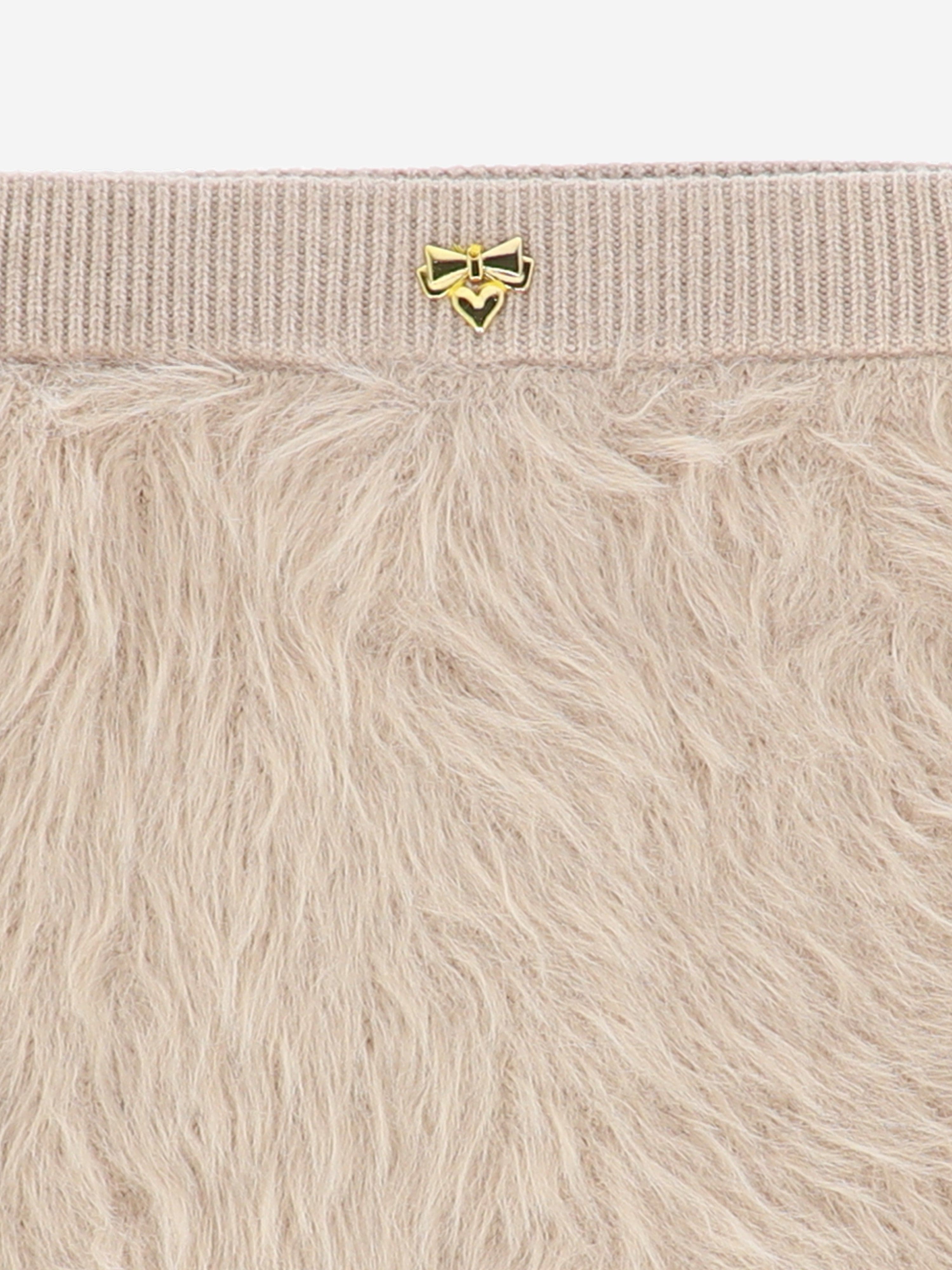 Angels Face Girls Melody Fluffy Knitted Skirt in Beige